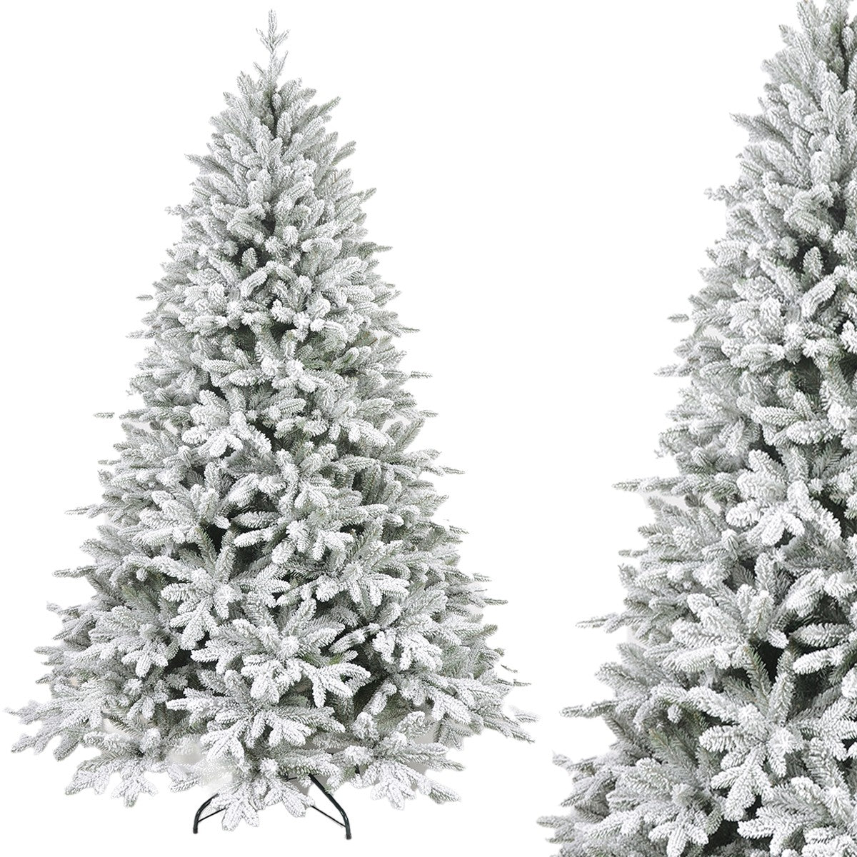 Künstlicher Weihnachtsbaum, beschneit, 3D-Zweige, 4186 Zweige, 162 cm Durchmesser, inkl. Metallständer, Polar, 250 cm Höhe