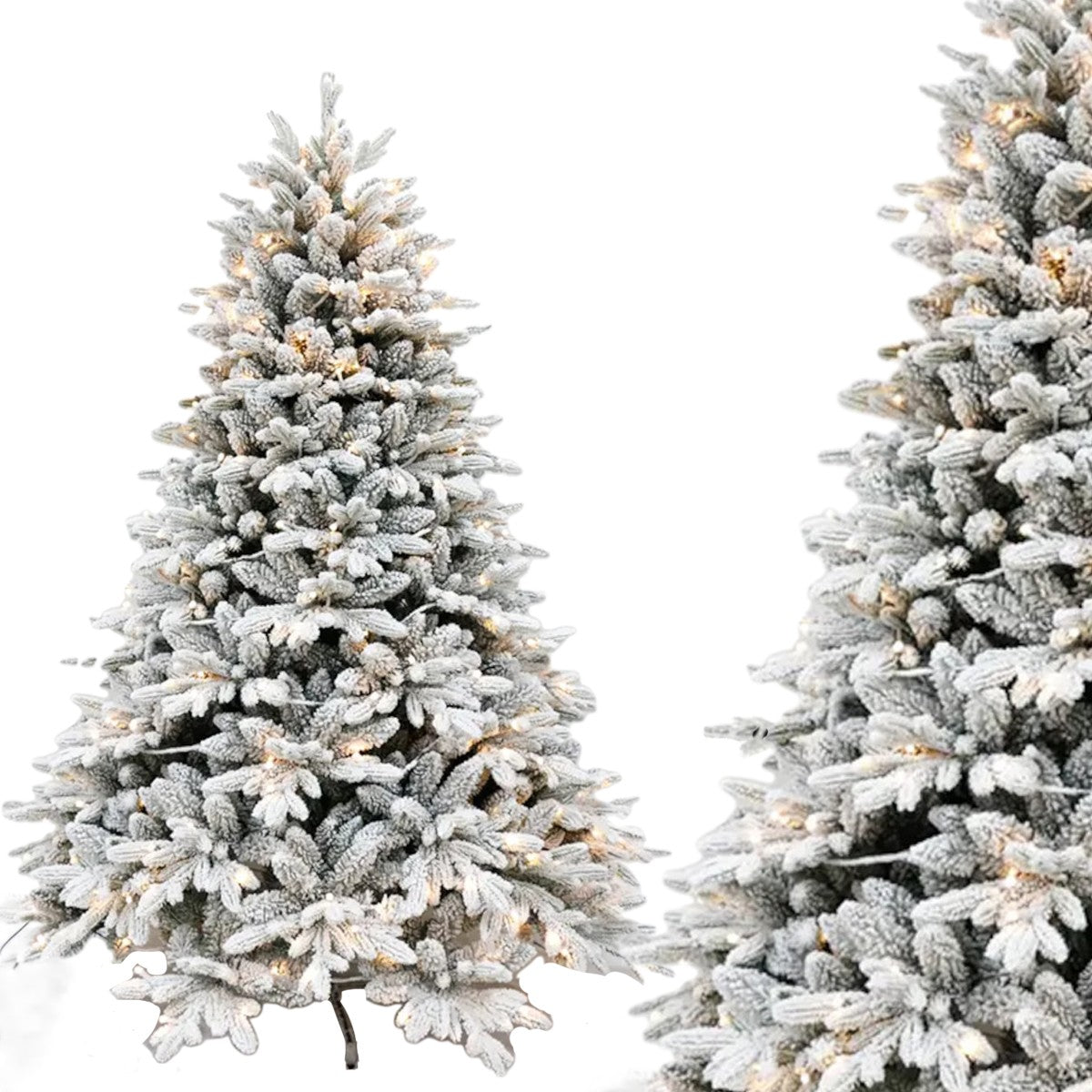 Künstlicher Weihnachtsbaum, beschneit, Polar, 3D-Zweige, 300 cm, RGB-LED 32 Modi, Fernbedienung, Metallständer, 4186 Zweige