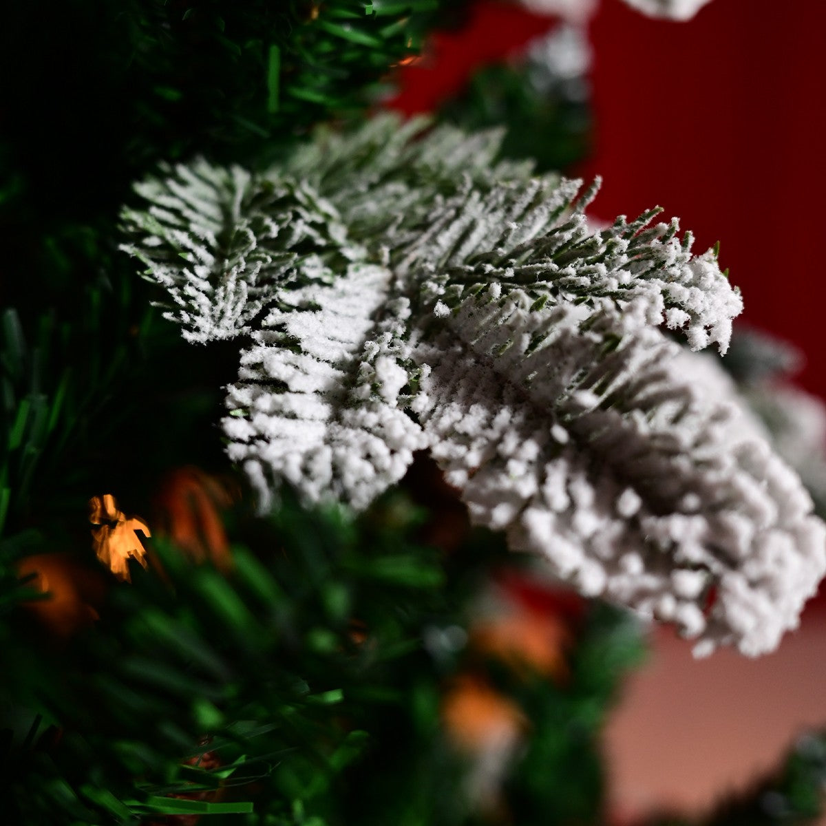 Premium-Weihnachtsbaum, 3D-Zweige, Zapfen, Lorbeerbeeren, beschneit, 220 cm