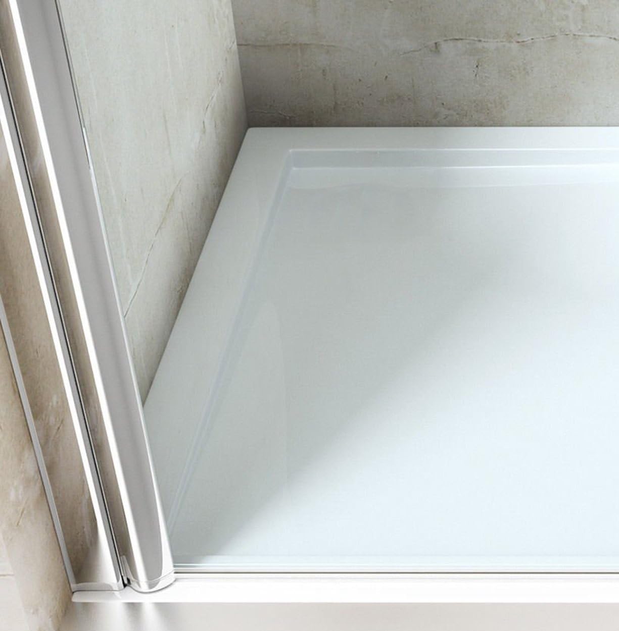 Duschtür, teilsatiniert, 180°-Öffnung, wechselseitig montierbar, 90 x 195 cm, Beschichtung Nano Easy Clean, EGO-24