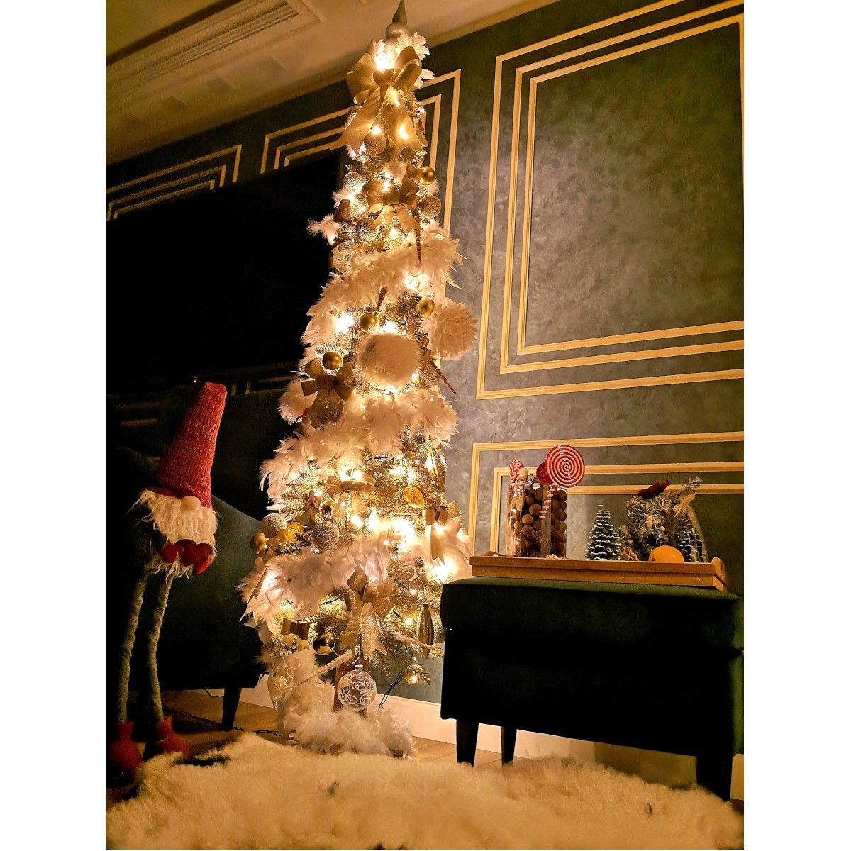 Künstlicher Weihnachtsbaum Slim, 366 Zweige, inklusive Ständer, Ego Interiors, 180 cm
