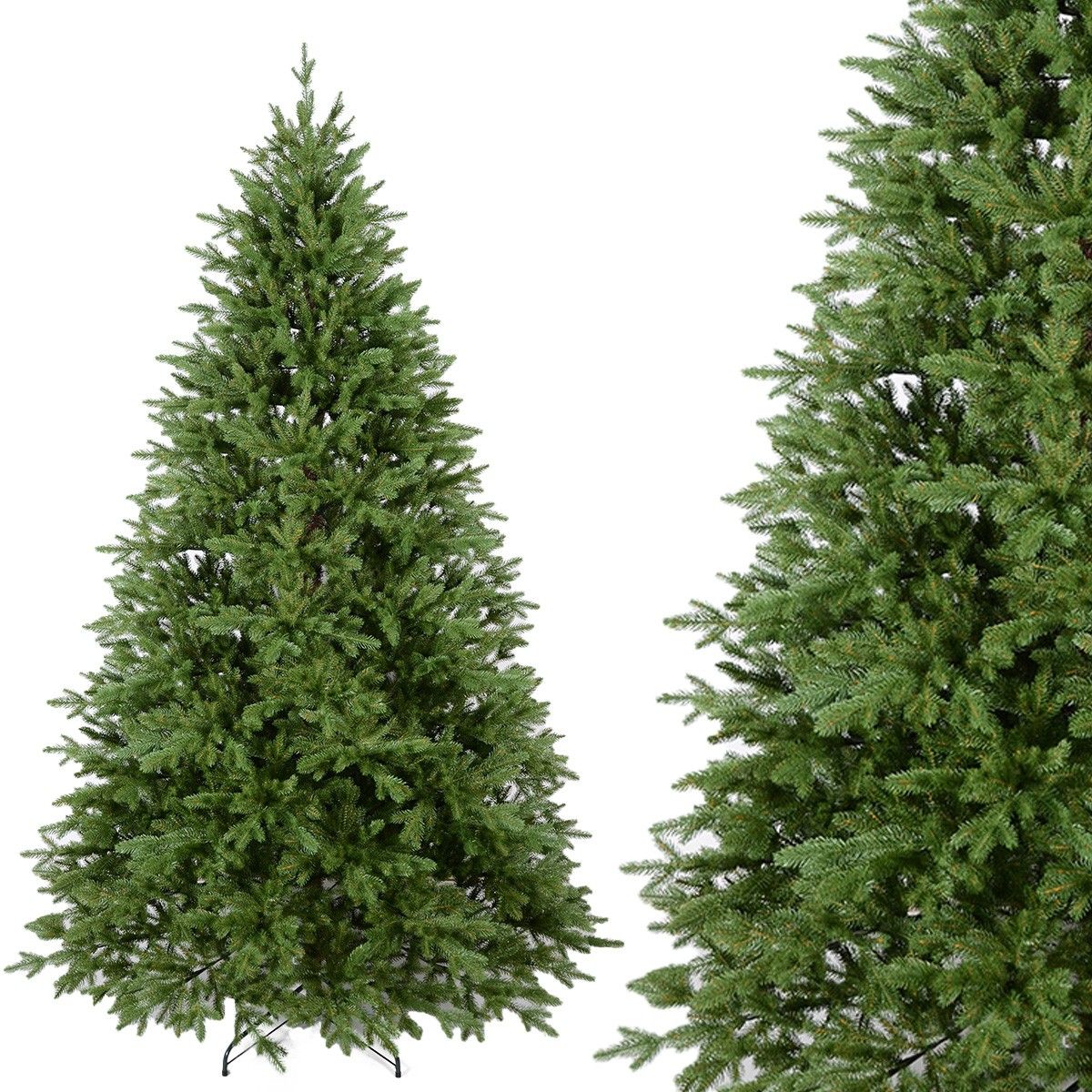 Künstlicher Premium-Weihnachtsbaum, Voll-PE 3D, 6580 Zweige, 150 cm Durchmesser, Metallständer, Elf, Höhe 220 cm