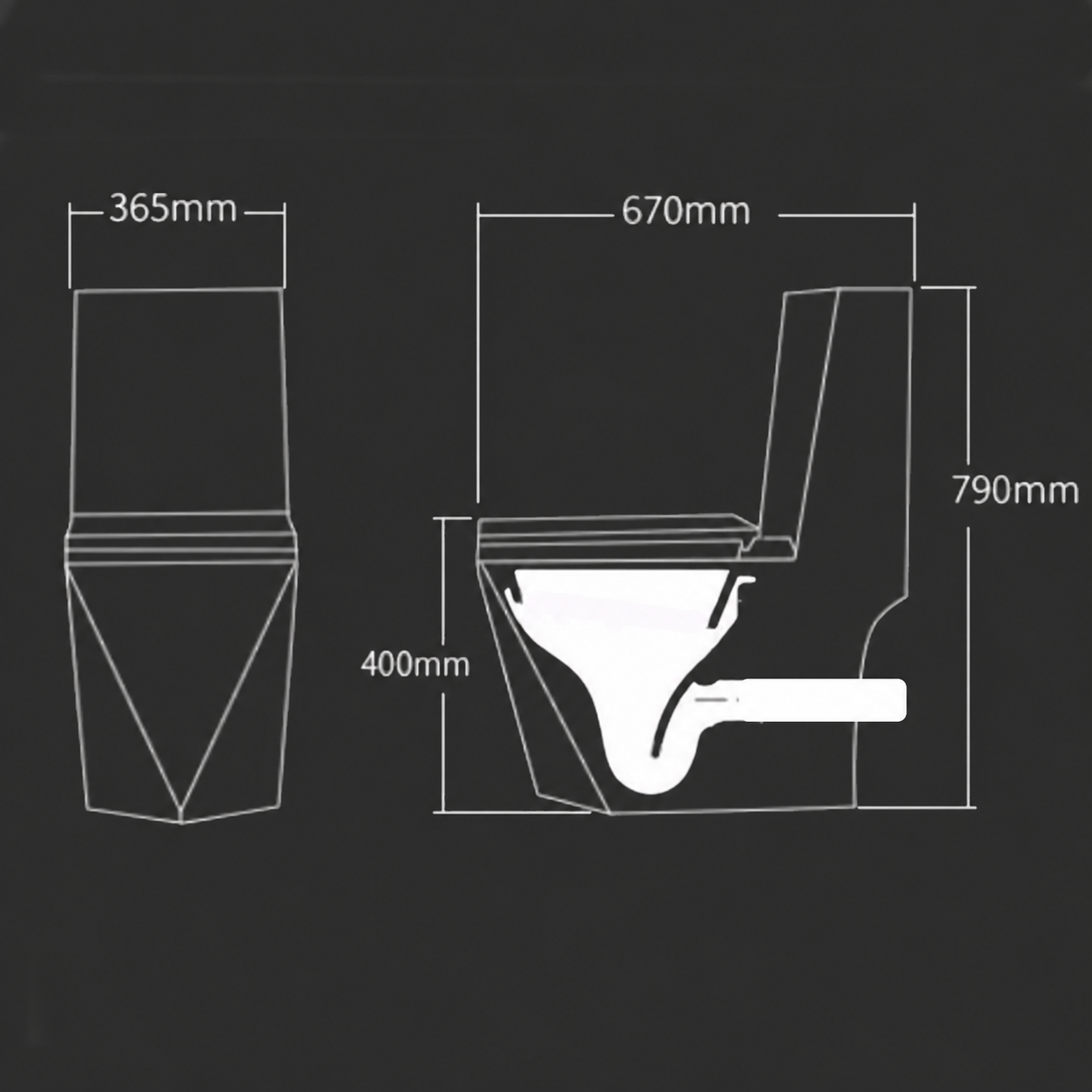 WC Enrico, SifonFlush, Weiß, 68x37 cm, Tank inklusive, Bodenmontage, Abdeckung mit Soft-Close inklusive
