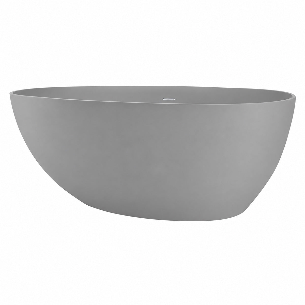 Badewanne, Mineralwerkstoff, freistehend, Zementgrau matt, inklusive Chromarmatur, 170 x 78 cm, Aveline