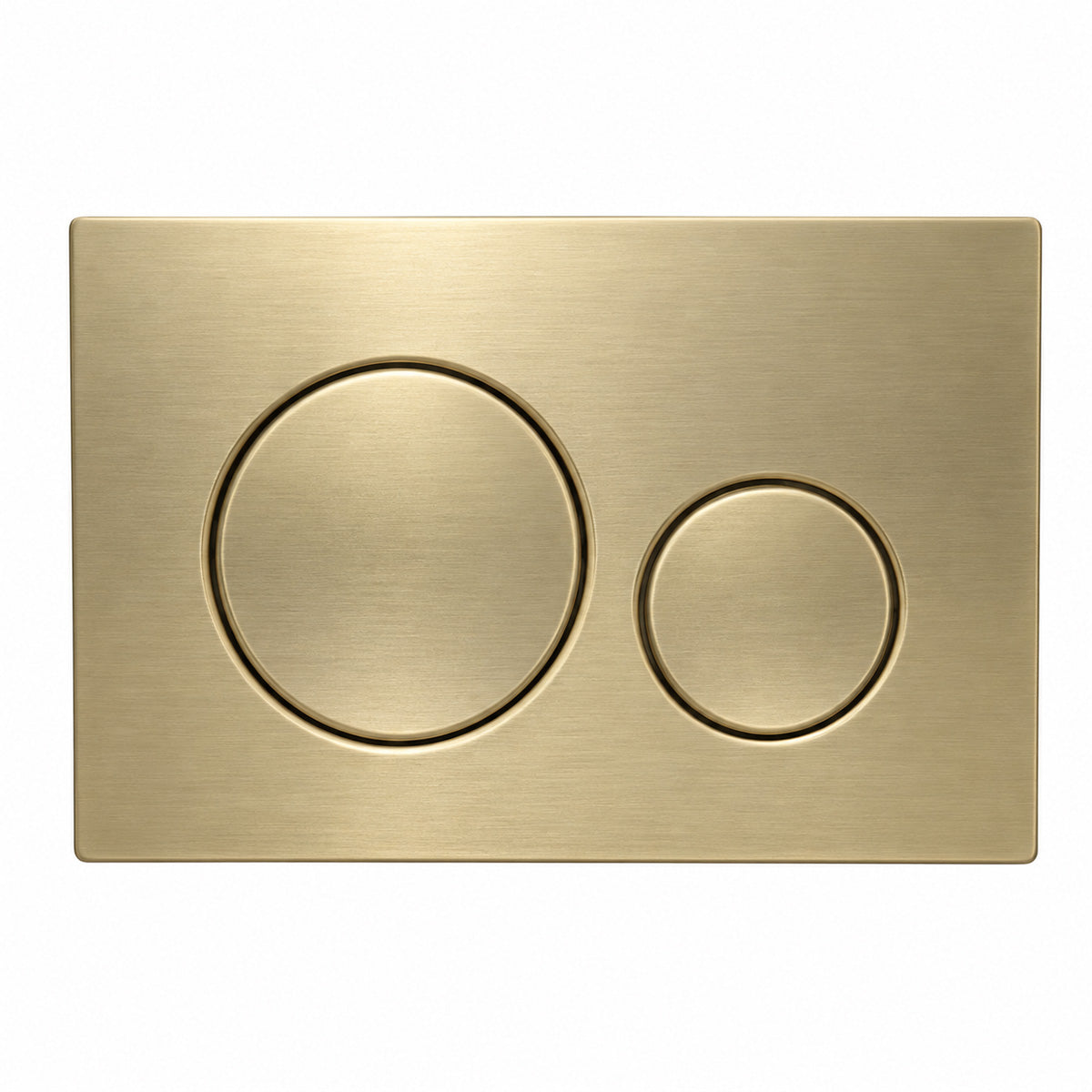 Montageelement mit Unterputzspülkasten, 50 cm Breite, 3/8 Liter Fassungsvermögen, Aluminium-Betätigungsplatte mit runden Tasten in Gold matt
