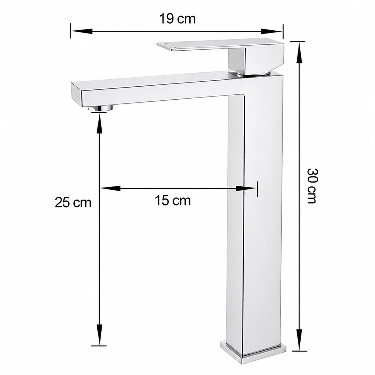 Waschbeckenarmatur, Perlator, Aufsatzmontage, Chrom, Höhe 30 cm, Mira