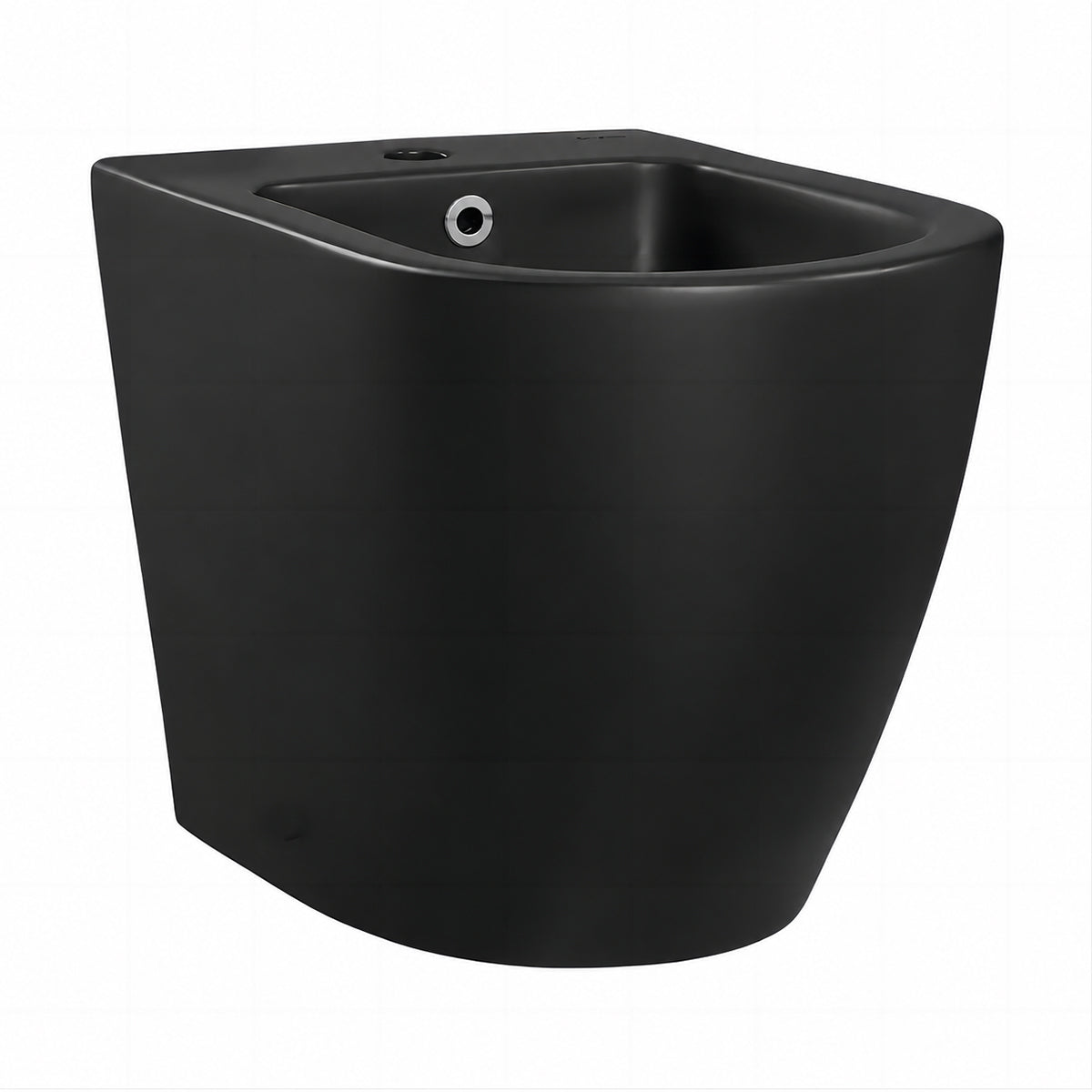 Bidet Galo, Mattschwarz, Power Colour, 56x36 cm, Bodenmontage, mit Überlauf