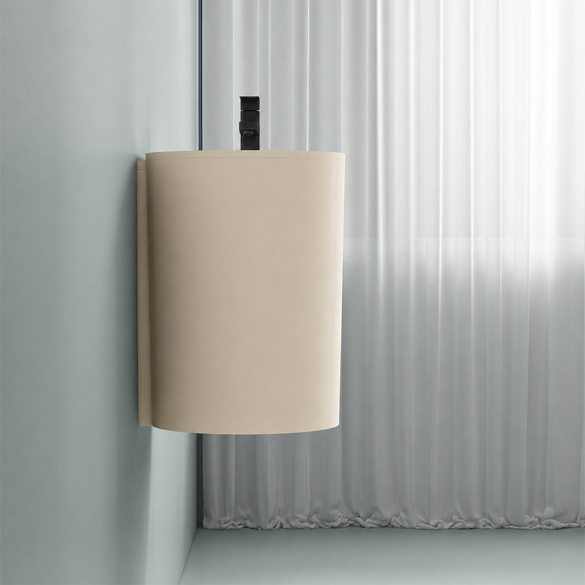 Waschbecken, Wandmontage, Jasmine Mat, 50 x 28 cm, mit Armaturenloch, Siena