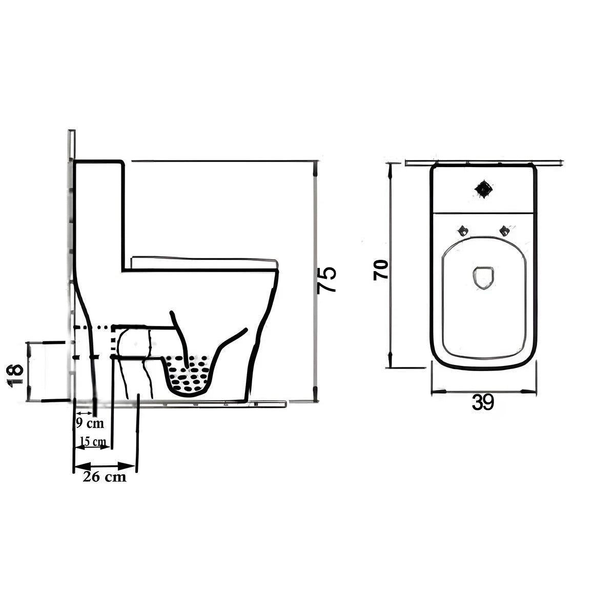 WC Lazio Weiß, Rimless, 70x39 cm, integrierter Spülkasten , Bodenmontage, inklusive Soft-Close Deckel, Royalty Line von Ego