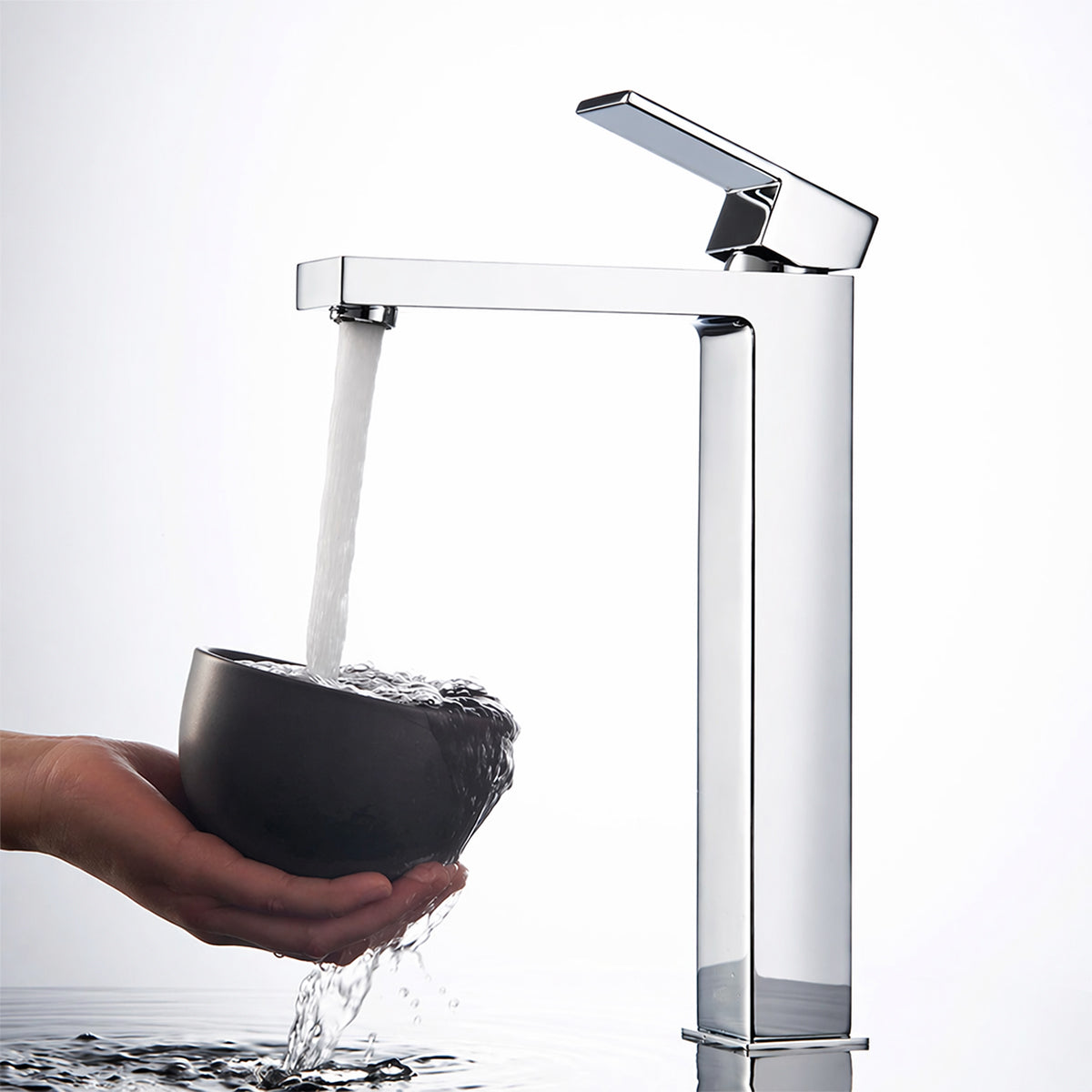 Waschbeckenarmatur, Perlator, Aufsatzmontage, Chrom, Höhe 30 cm, Mira
