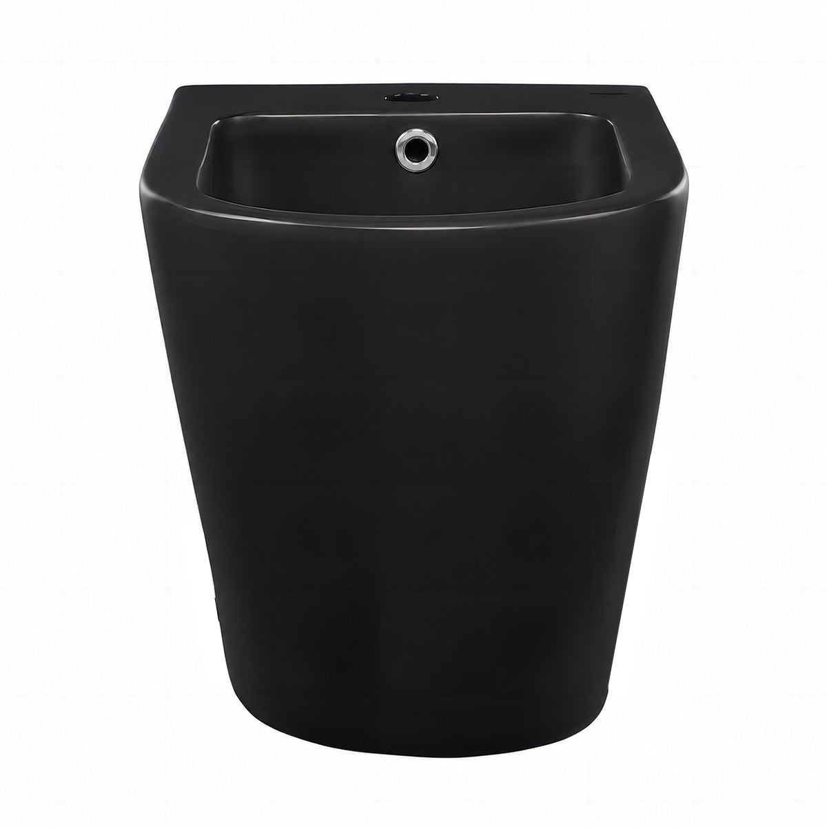 Bidet Galo, Mattschwarz, Power Colour, 56x36 cm, Bodenmontage, mit Überlauf