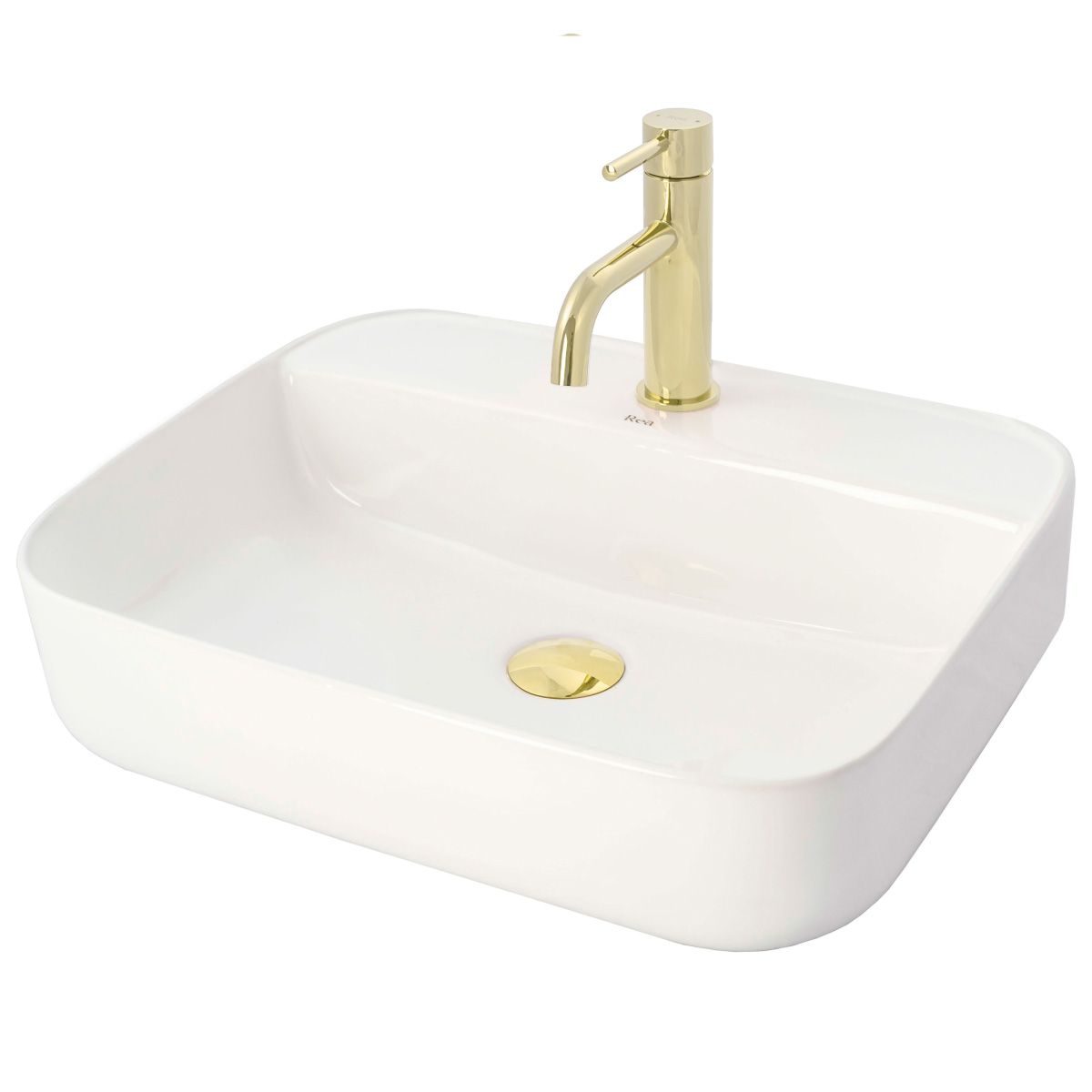 Waschbeckenarmatur REA-Lungo Low, Aufsatzmontage, Luftsprudler, Ausführung L.Gold