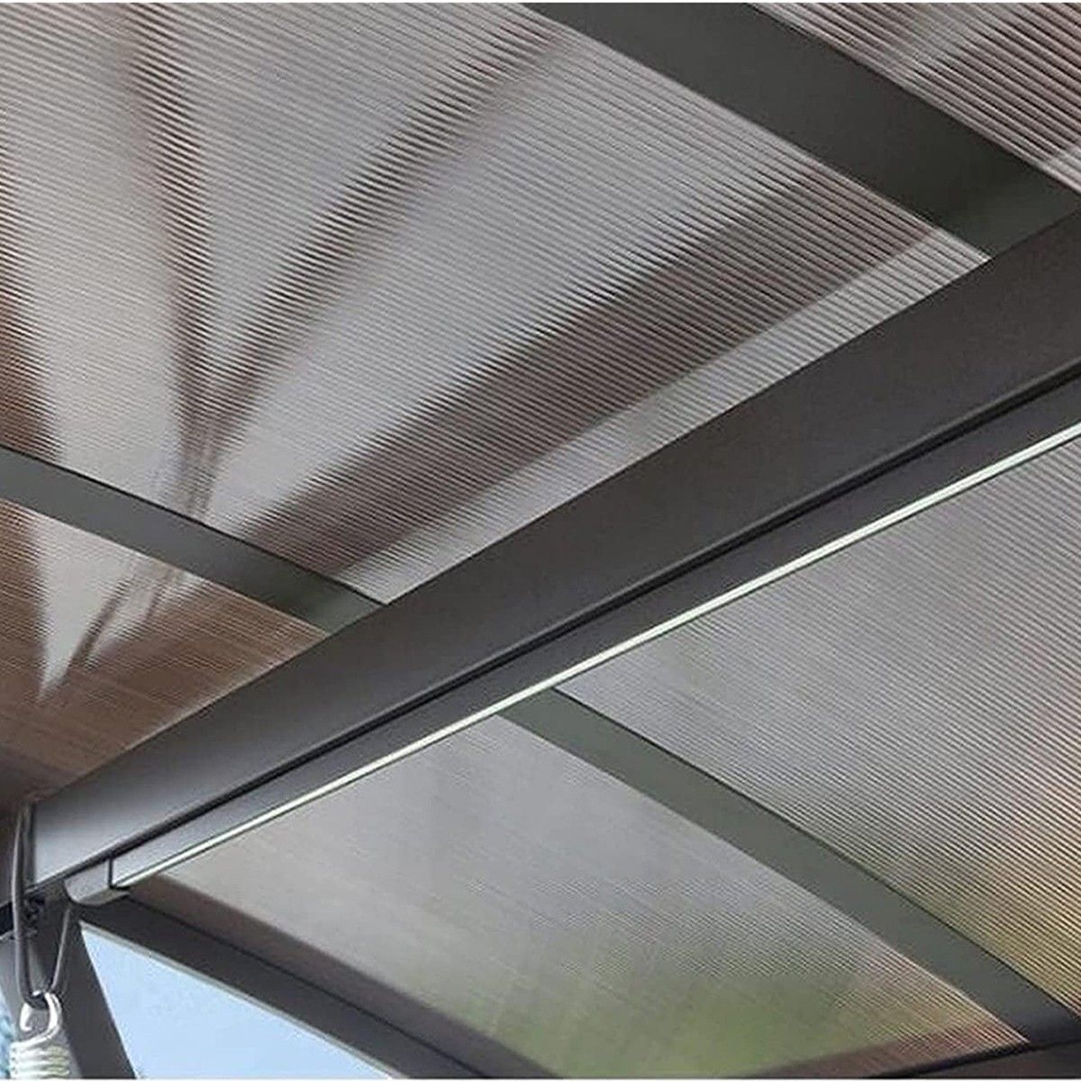 3-Sitzer-Schaukelbank für Garten oder Terrasse, Aluminium, LED-Beleuchtung, Getränkehalter, inklusive Kissen, Braun, Solaris