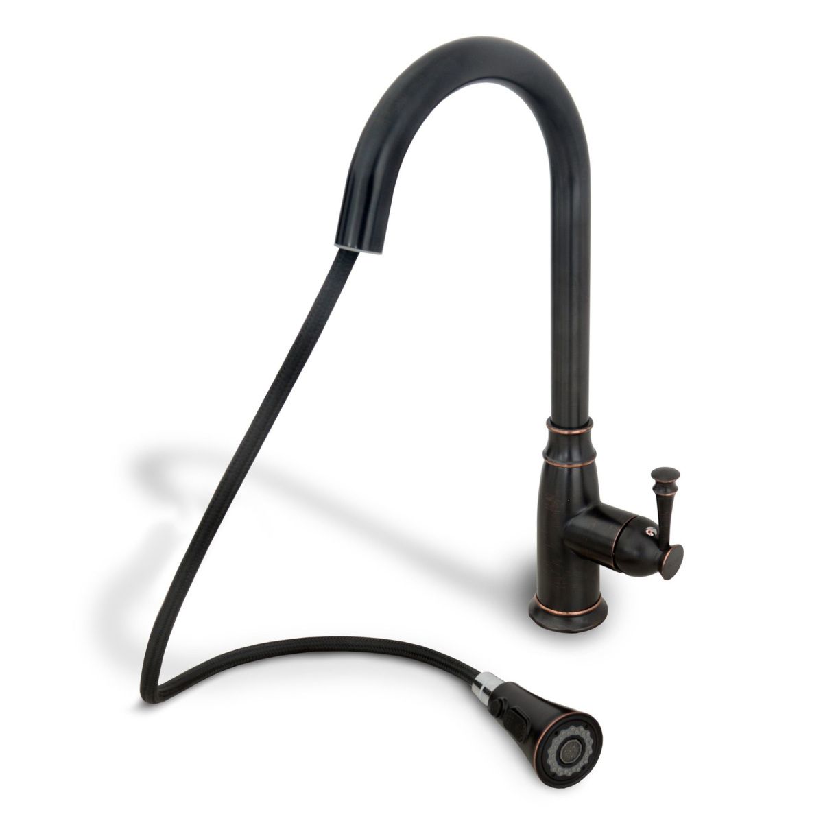 Küchenarmatur Deco Old Black, Oberfläche Mattschwarz, mit Normalstrahl oder herausziehbarer Brause