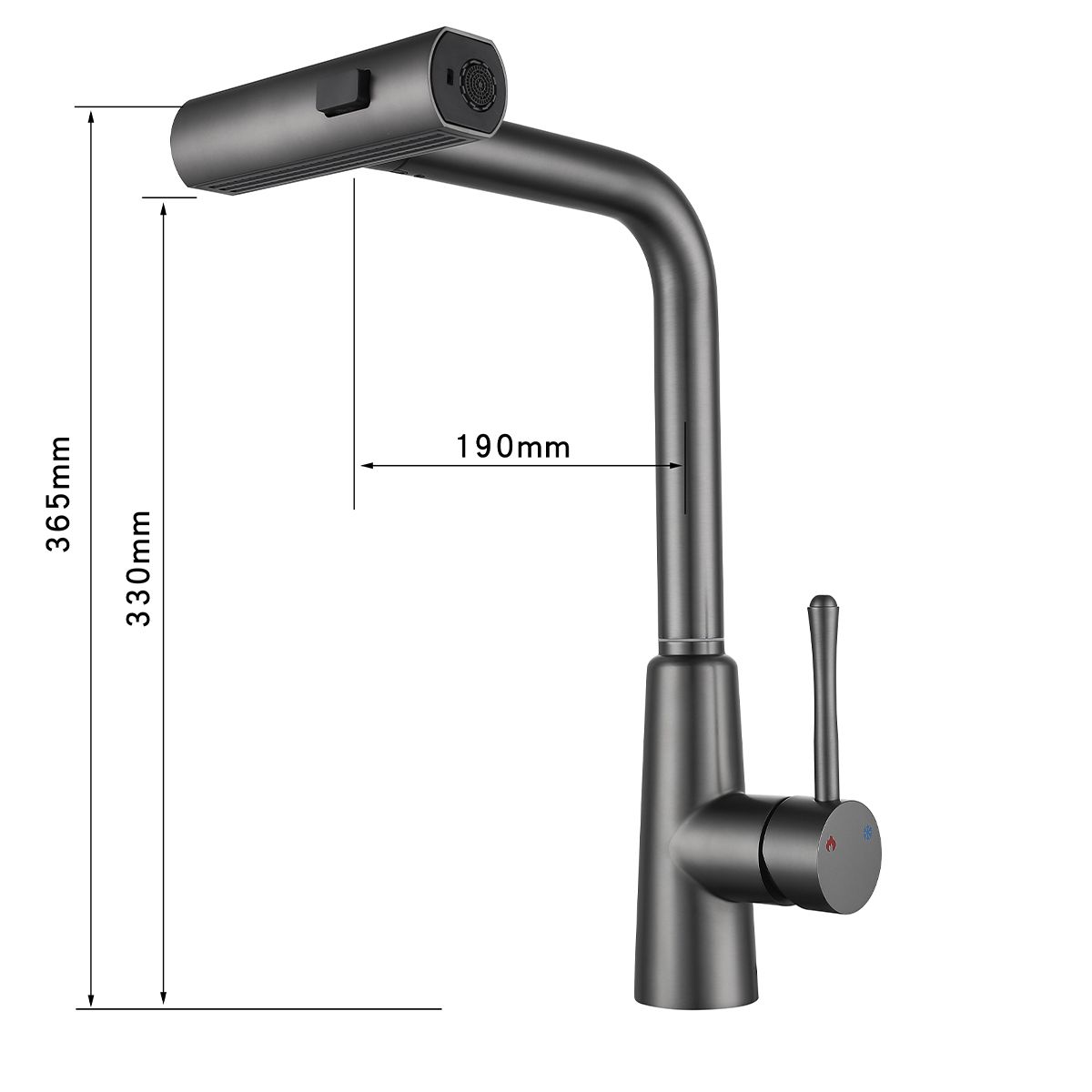 Küchenarmatur, ausziehbare Brause, 3 Sprüharten, 360° schwenkbarer Auslauf, mit Perlator, Edelstahl, Mattgold, Safari