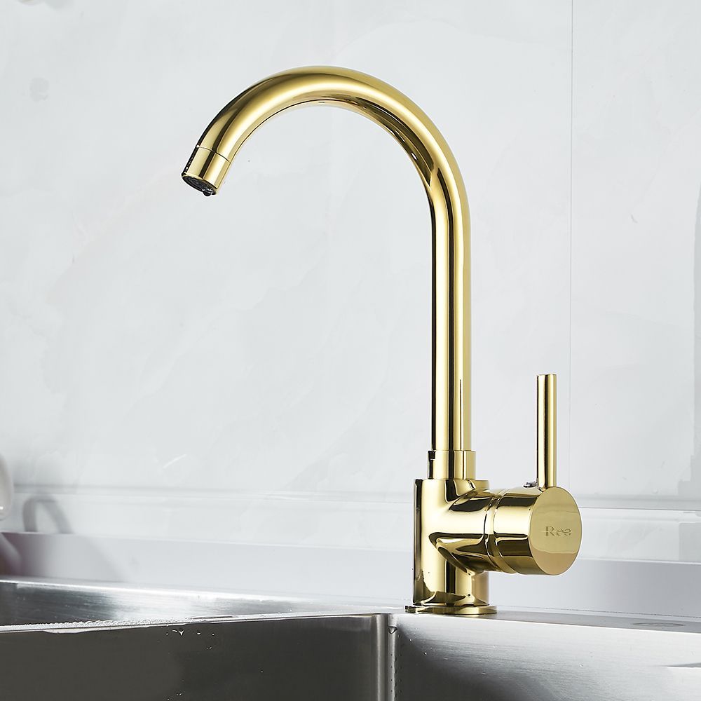 Küchenarmatur REA-Talisa, Gold-Finish, 360-Grad-Schwenkauslauf, exquisites Design, elegant und nützlich