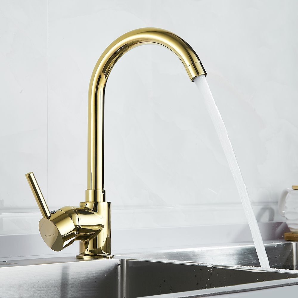 Küchenarmatur REA-Talisa, Gold-Finish, 360-Grad-Schwenkauslauf, exquisites Design, elegant und nützlich