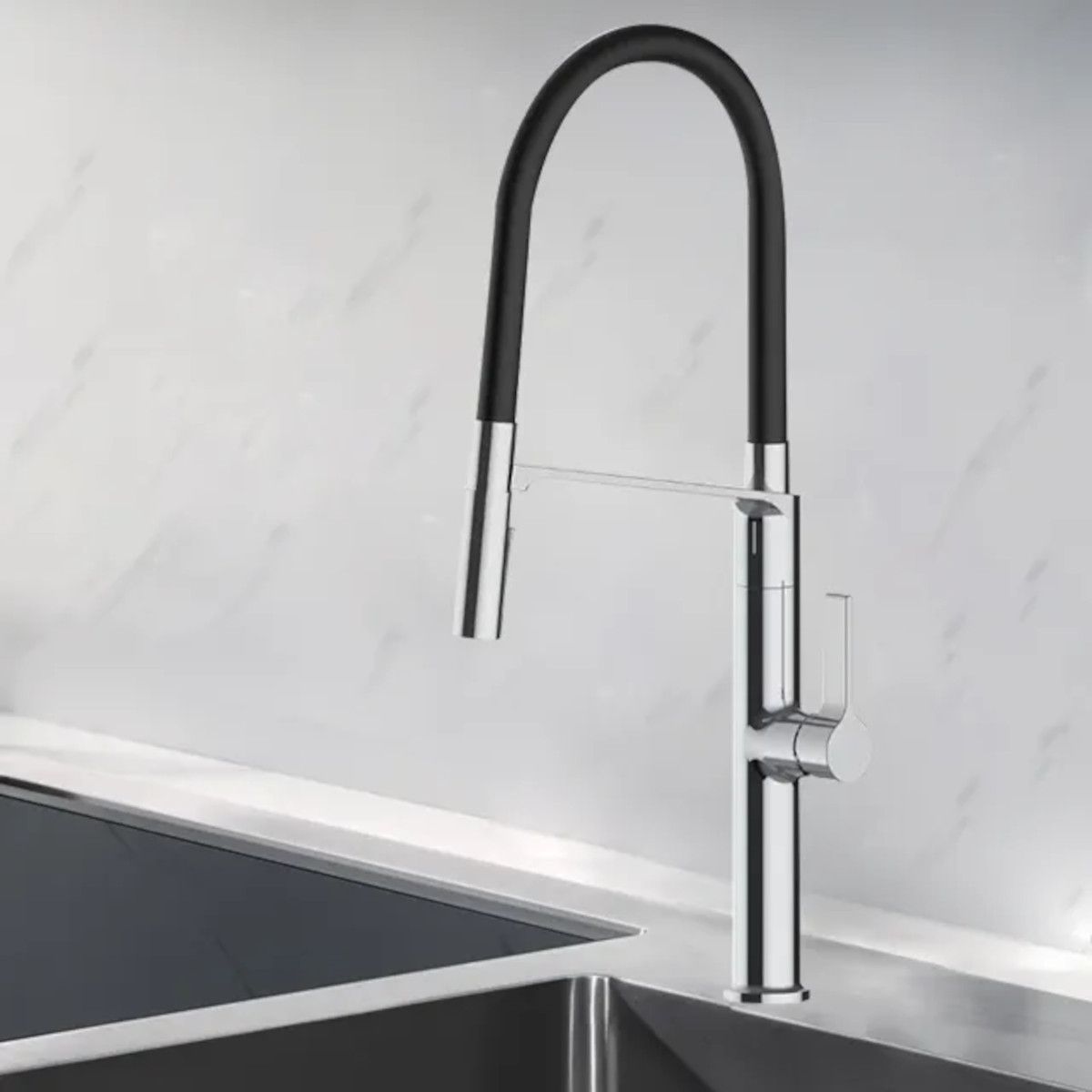 Küchenarmatur, magnetische Halterung, ausziehbare Brause, 2 Strahlarten, flexible Armatur, Chrom, Mira