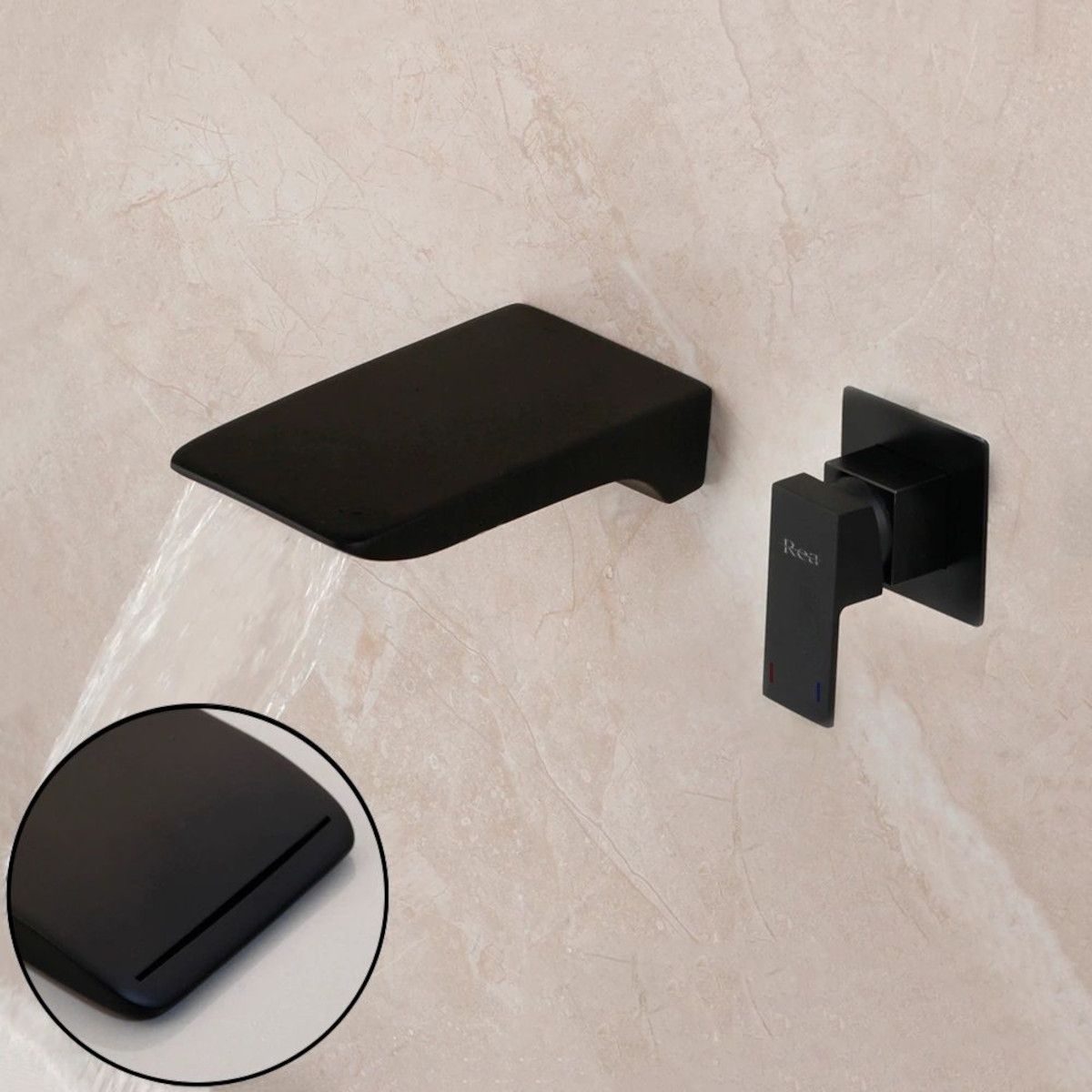 Ego-Mason Wannenarmatur Schwarz, mattschwarz, Unterputzmontage, exklusives Design