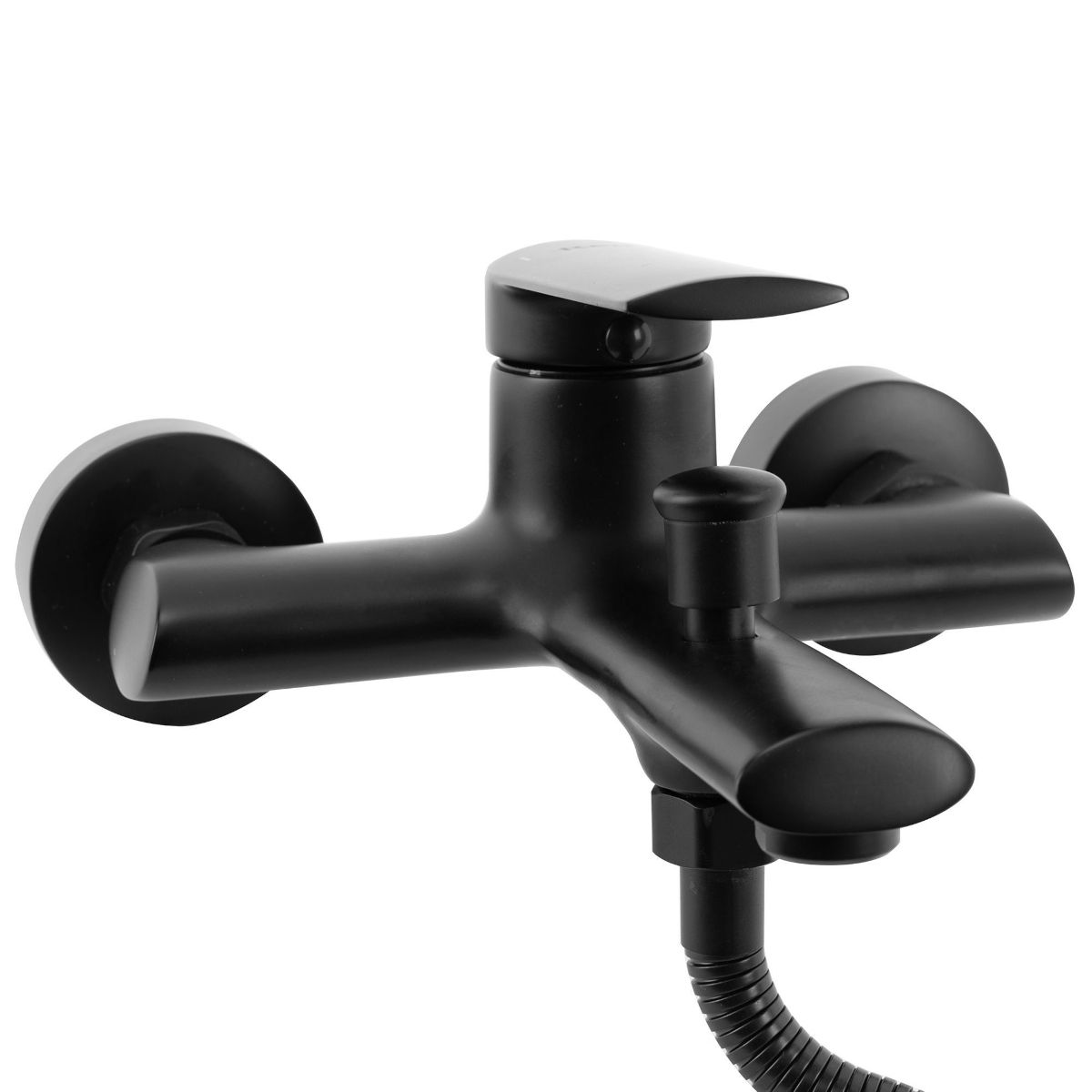 Wannenarmatur REA-Buzz Black, Wandmontage, schwarzes Finish, Handbrause inklusive