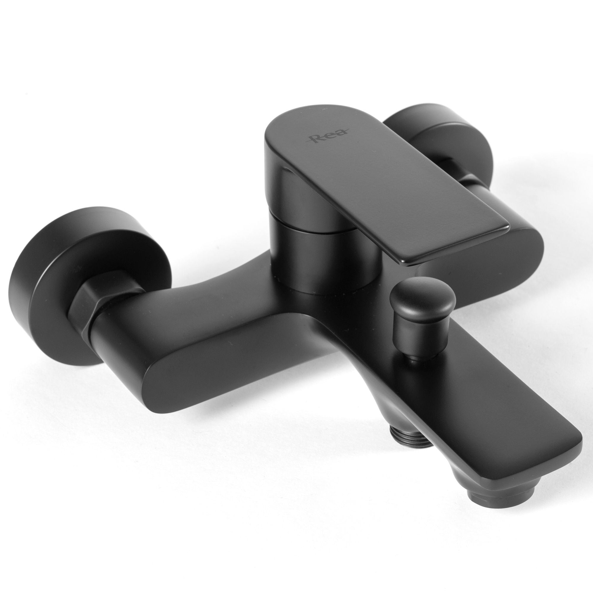 REA-Mayson Black Wannenarmatur, Wandmontage, Oberfläche Schwarz, Handbrause inklusive