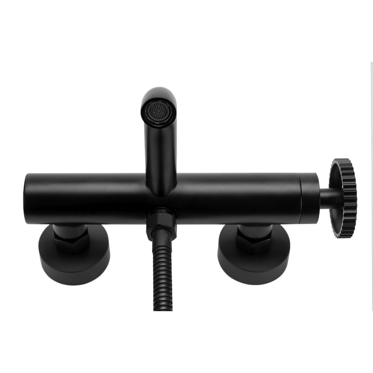 Wannenarmatur REA-Vertigo Black, Wandmontage, schwarzes Finish, modernes Design