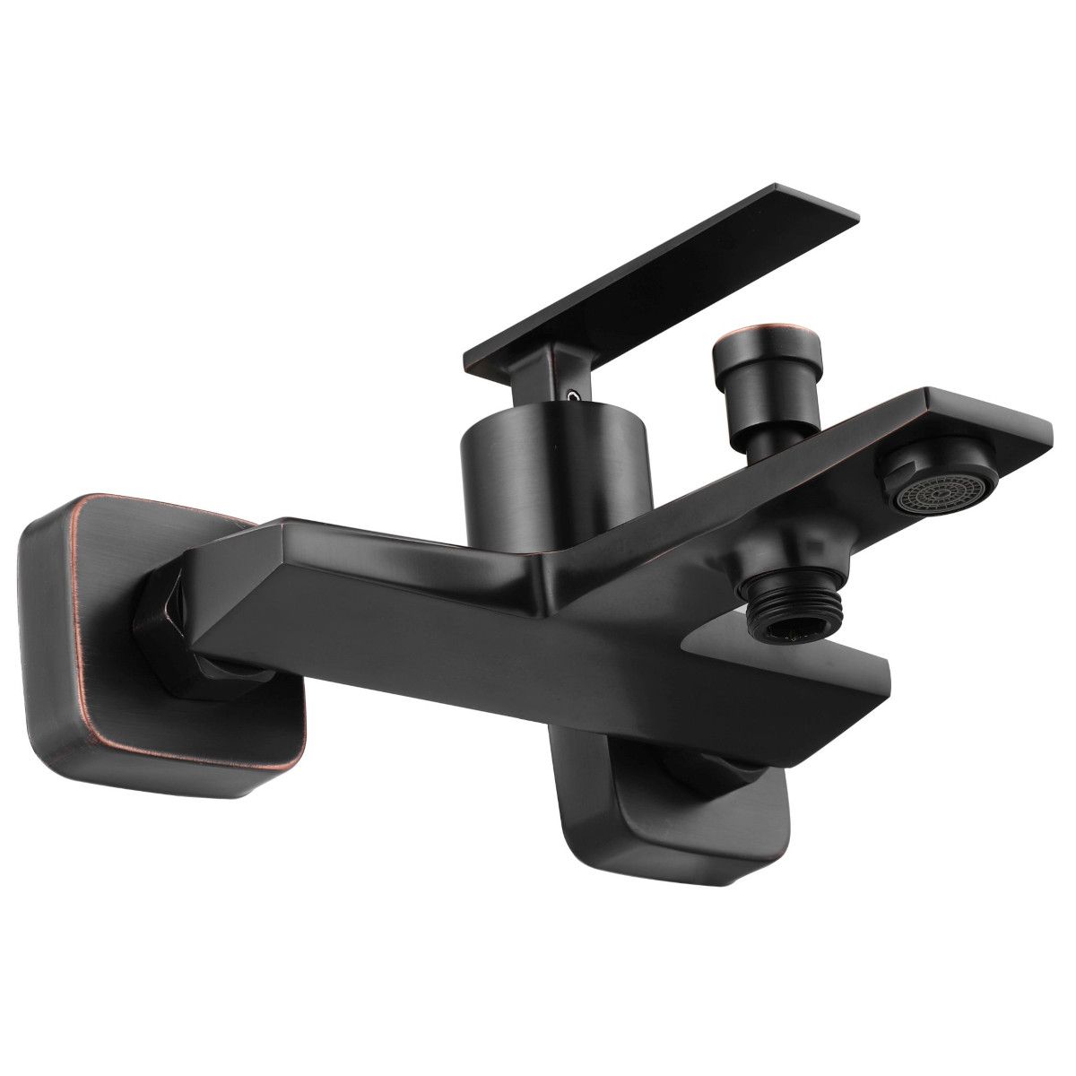 Romano Black Wannenarmatur, Oberfläche Mattschwarz, galvanisiert, gebürstete Kanten, Wandmontage