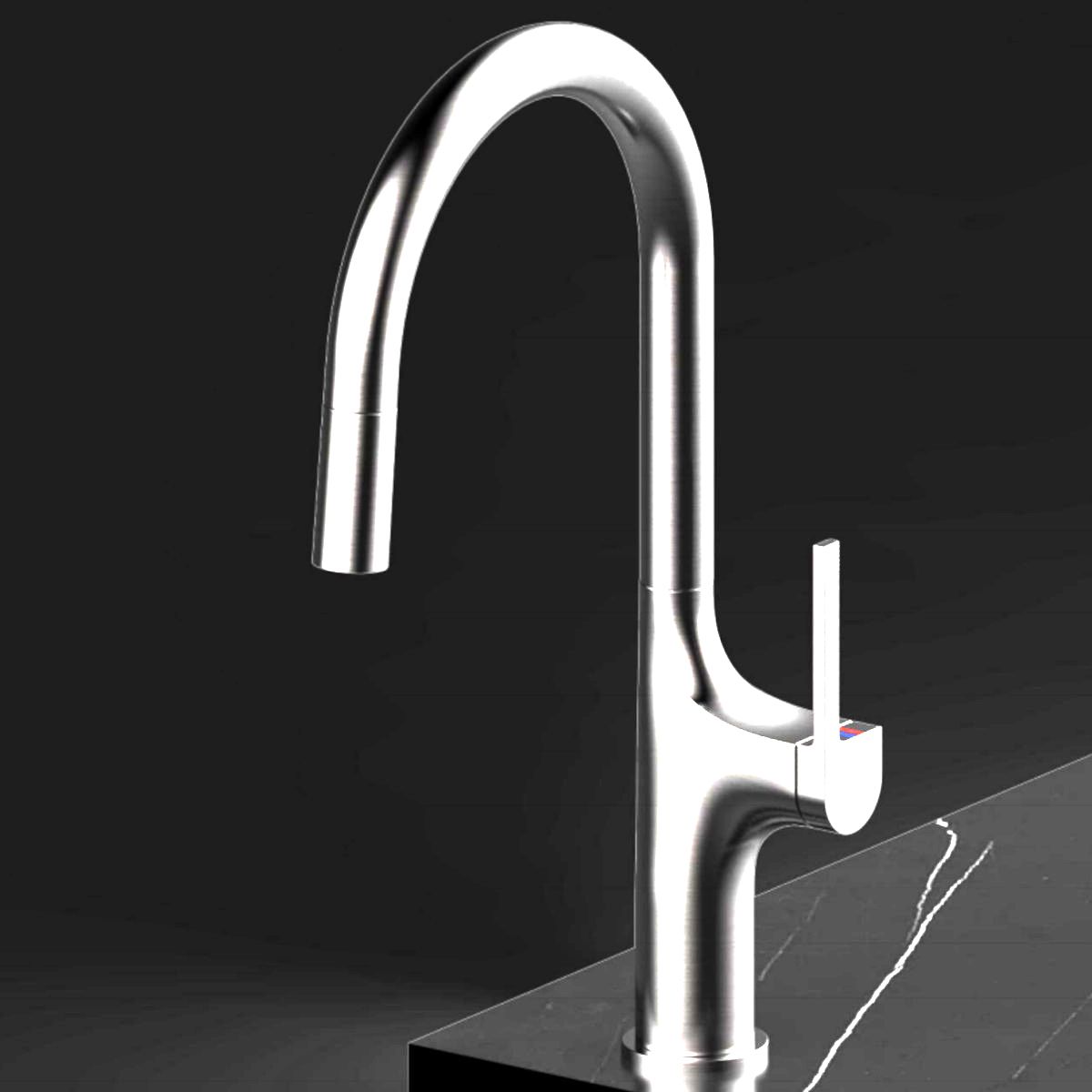 Küchenarmatur, Touch-Sensor und ausziehbare Brause, 3 Strahlarten, 360 Grad schwenkbarer Auslauf, Chrom, Ricardo