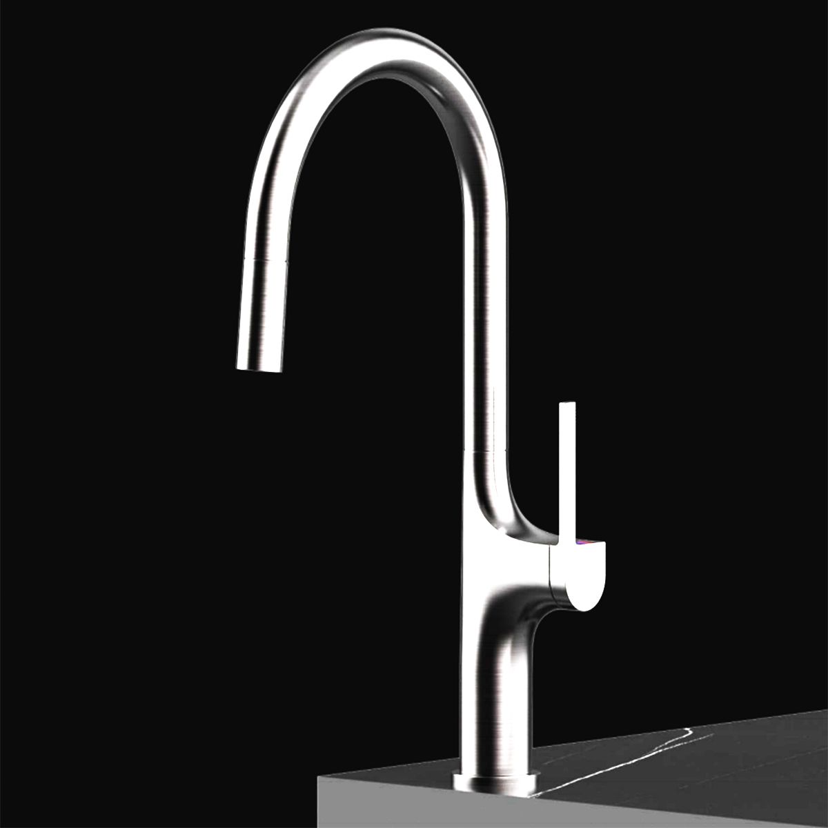 Küchenarmatur, Touch-Sensor und ausziehbare Brause, 3 Strahlarten, 360 Grad schwenkbarer Auslauf, Chrom, Ricardo