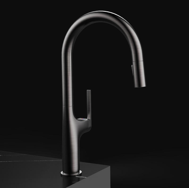 Küchenarmatur, Touch-Sensor und ausziehbare Brause, 3 Strahlarten, 360 Grad schwenkbarer Auslauf, Schwarz, Ricardo