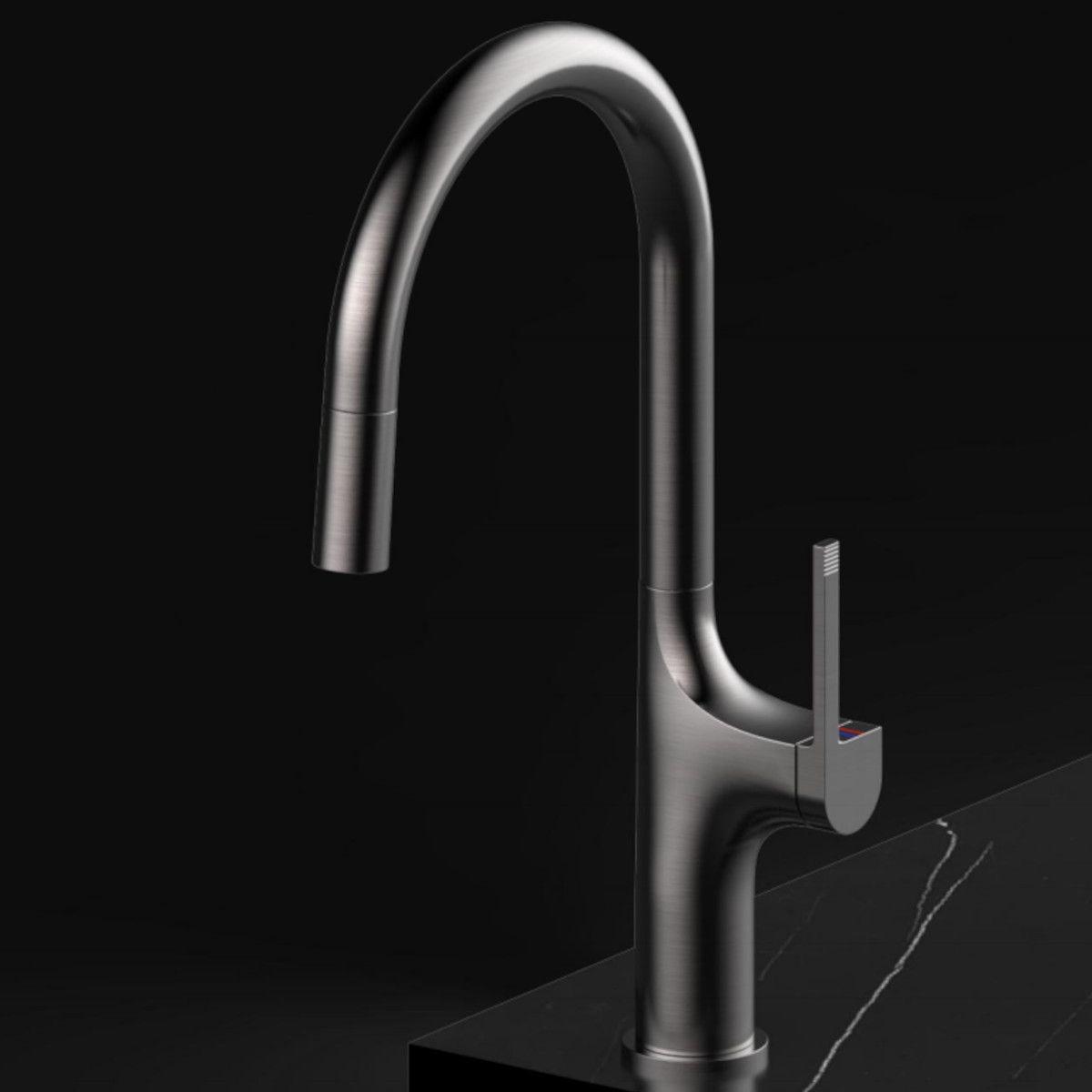 Küchenarmatur, Touch-Sensor und ausziehbare Brause, 3 Strahlarten, 360 Grad schwenkbarer Auslauf, Schwarz, Ricardo