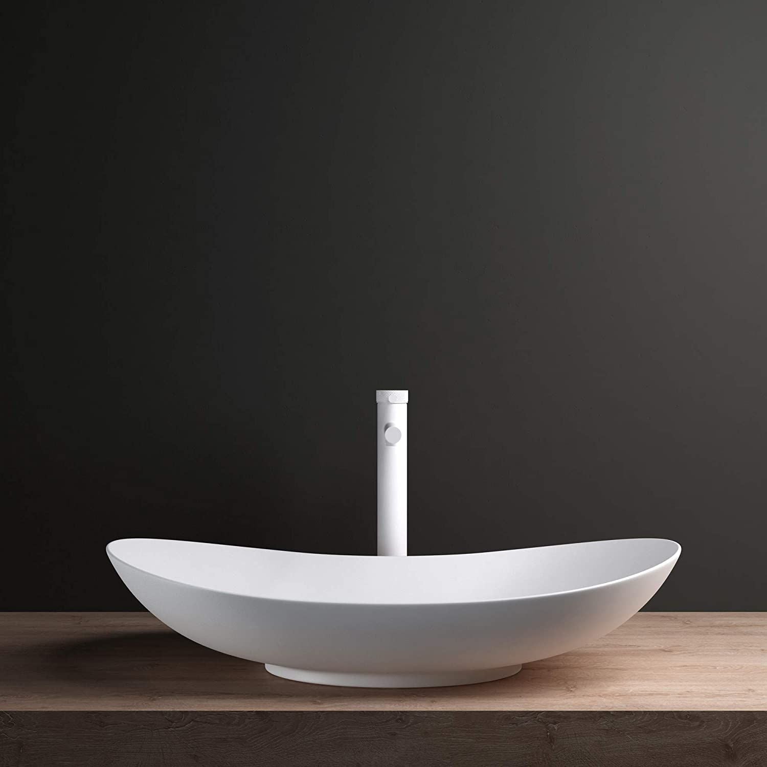 Waschbeckenarmatur EGO-Tiona White High, Aufsatzmontage, Weiß, mit Perlator, außergewöhnliches Design