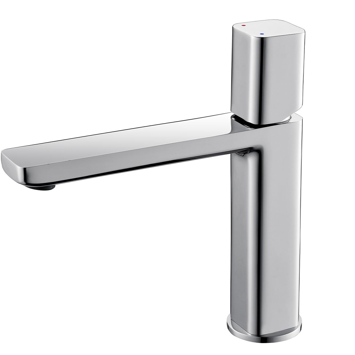 Waschbeckenarmatur Alano, Waschbeckenmontage, Chrom, mit Neoperl-Perlator, außergewöhnliches Design