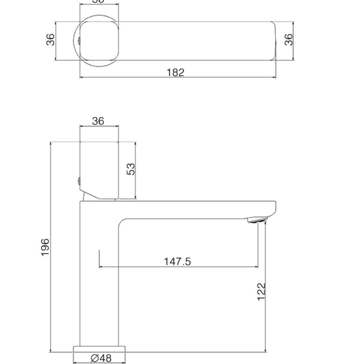 Waschbeckenarmatur Alano, Waschbeckenmontage, Mattschwarz, mit Neoperl-Perlator, außergewöhnliches Design