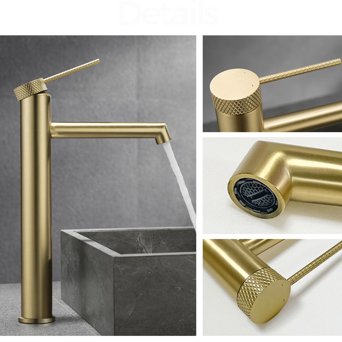 Waschbeckenarmatur, Mattgold, Aufsatzmontage, Höhe 31, Apolo