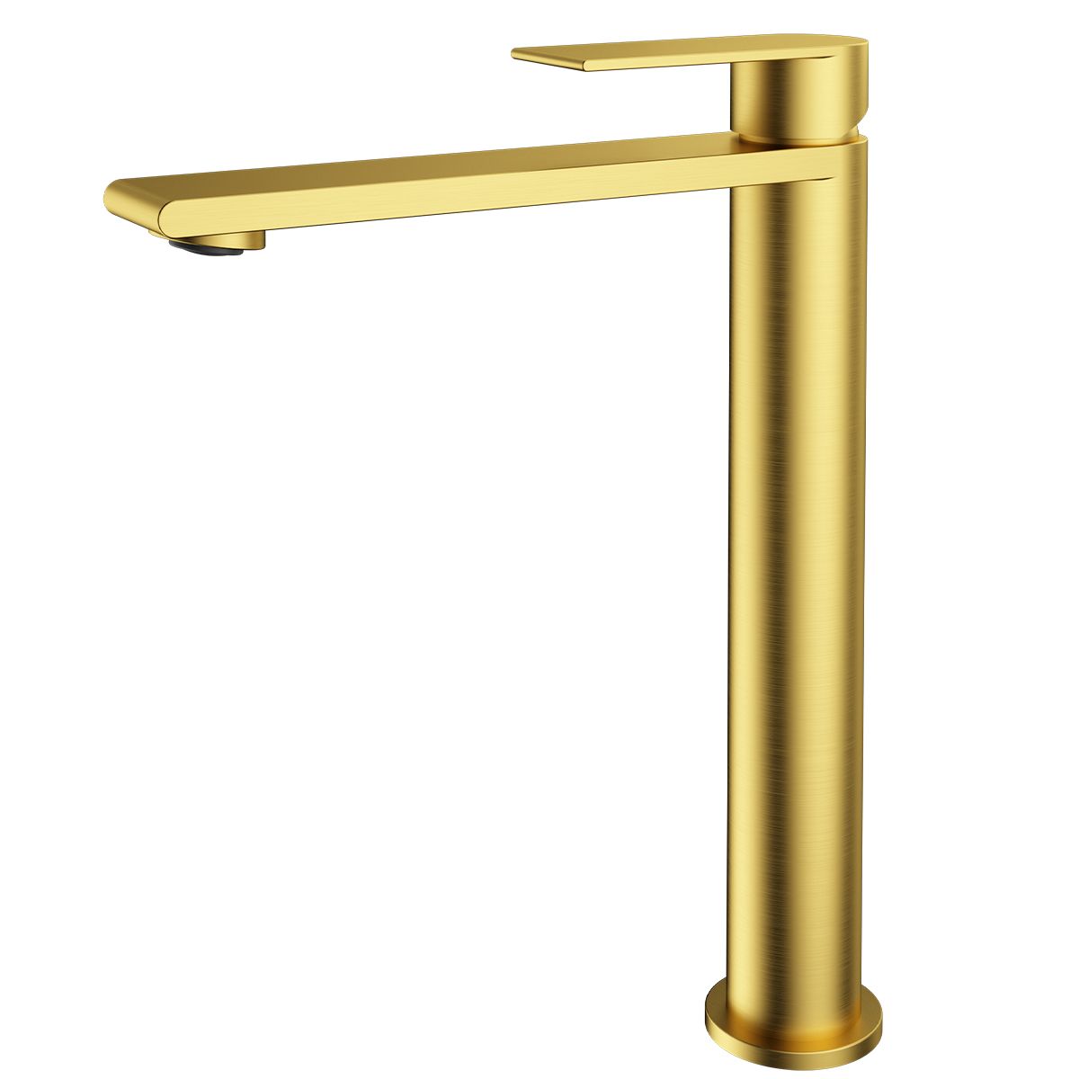 Waschbeckenarmatur, Mattgold, mit Perlator, Edelstahl, Aufsatzmontage, Sereno
