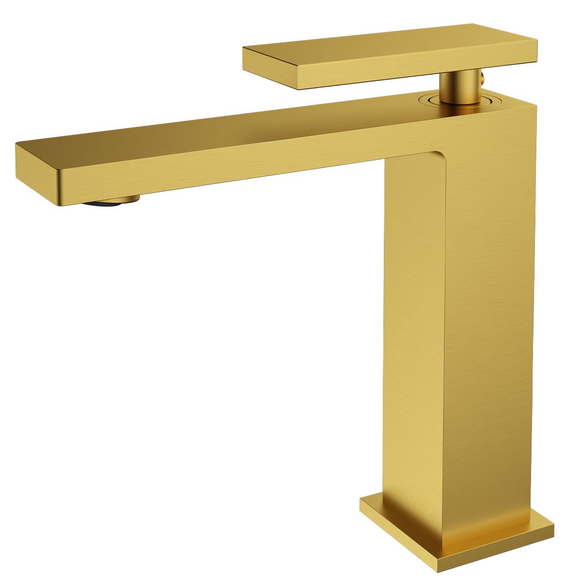 Waschbeckenarmatur, Mattgold, mit Perlator, Edelstahl, Waschbeckenmontage, Armonia