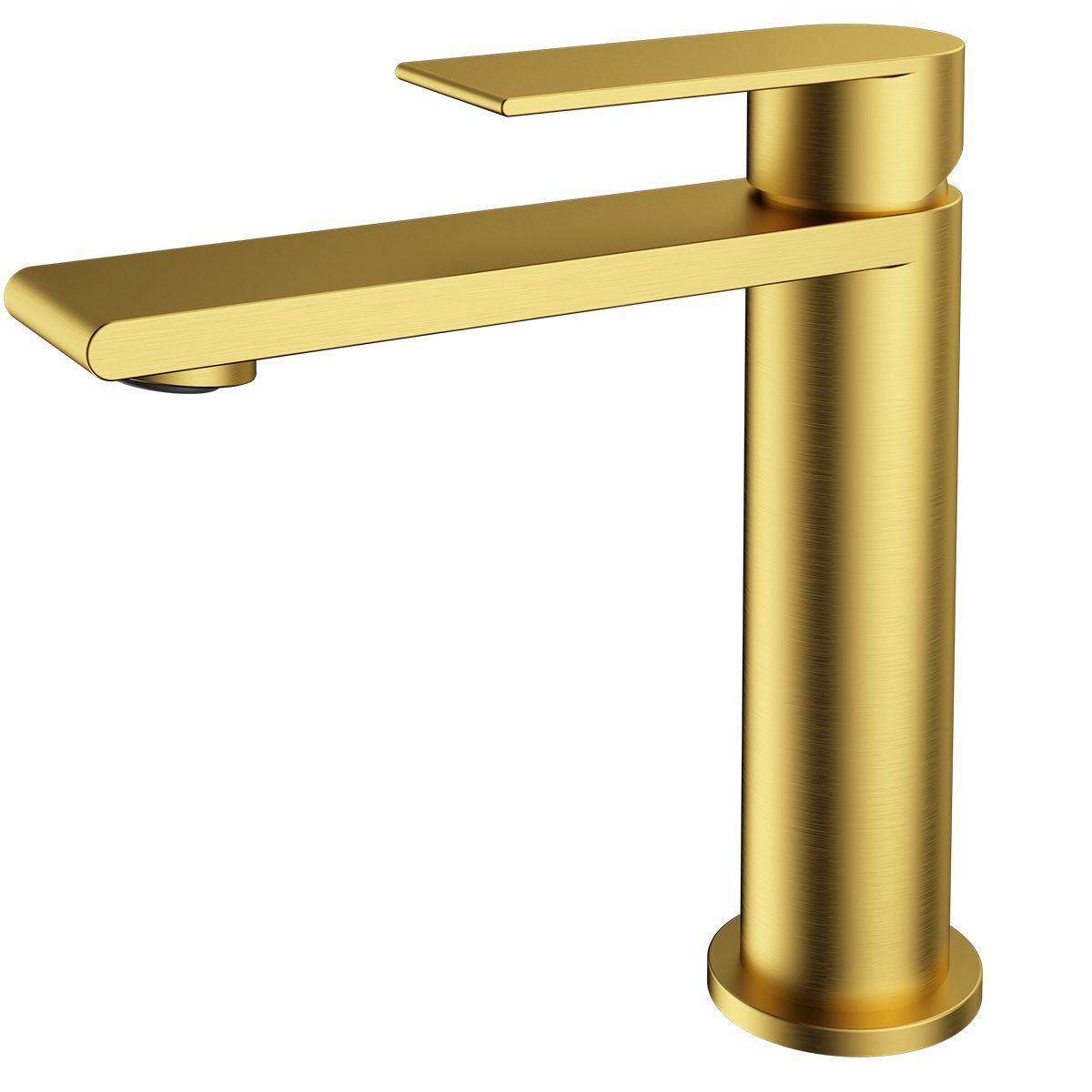 Waschbeckenarmatur, Mattgold, mit Perlator, Edelstahl, Waschbeckenmontage, Sereno