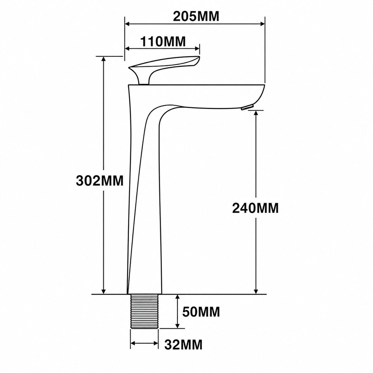 Waschbeckenarmatur Brandi, Mattgold, Höhe 30 cm, Aufsatzmontage