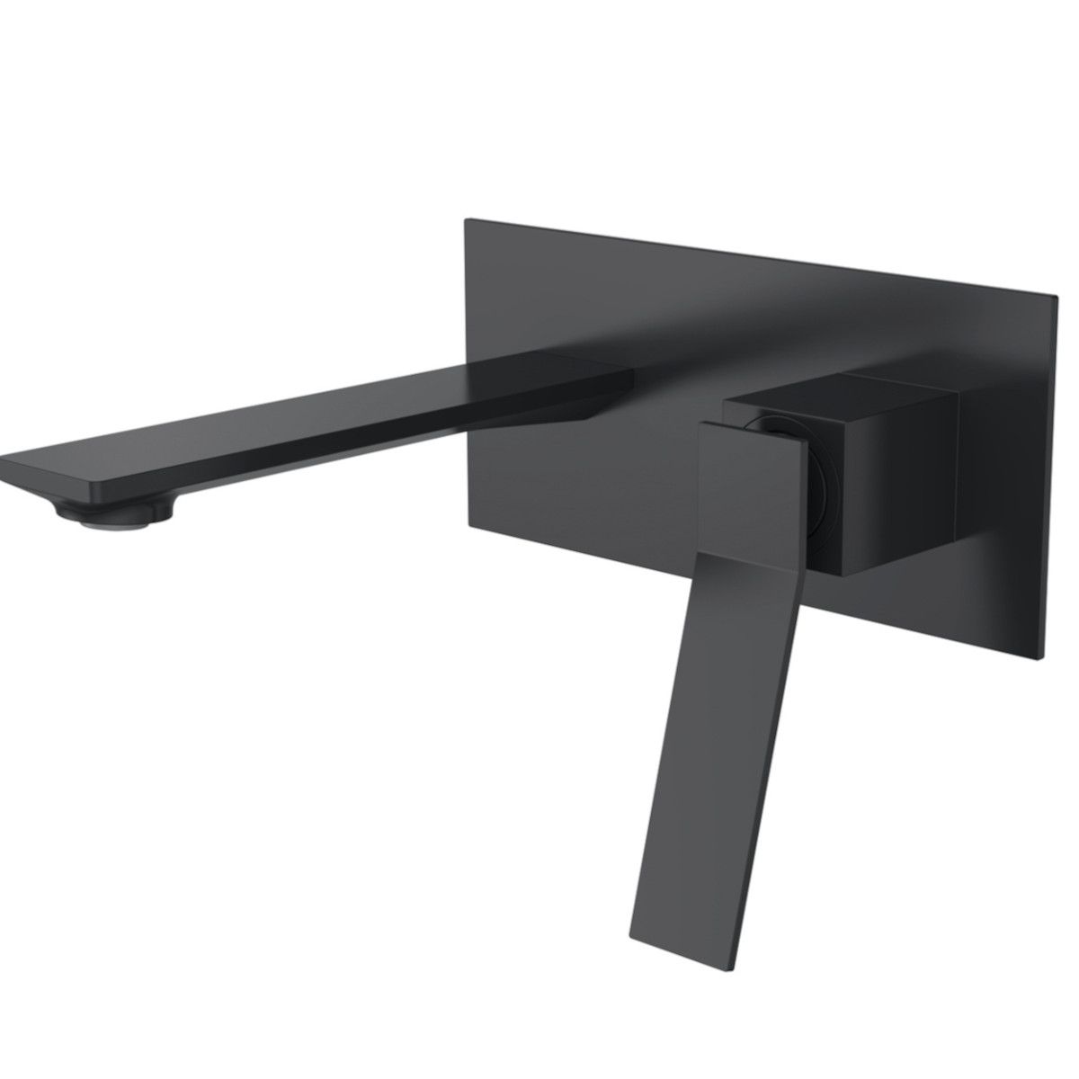 Waschbecken- und Badewannenarmatur, Mattschwarz, Wandmontage, Delos, Auslaufbreite 4,3 cm