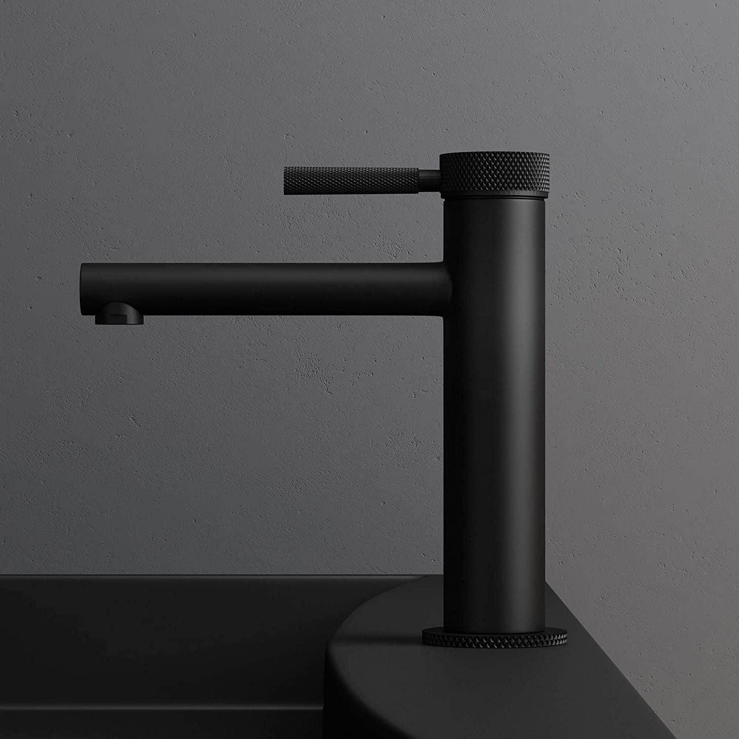 Waschbeckenarmatur EGO-Tiona Black, Waschbeckenmontage, Mattschwarz, mit Perlator, außergewöhnliches Design