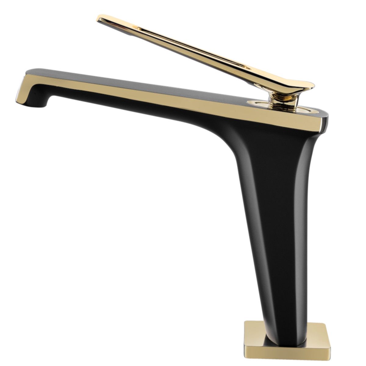 Waschbeckenarmatur Elado, Schwarz-Gold, Waschbeckenmontage