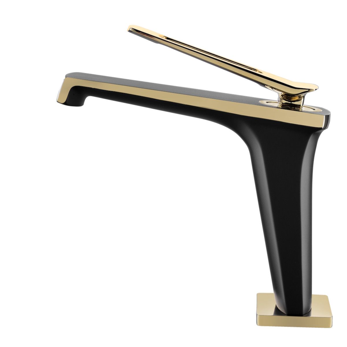Waschbeckenarmatur Elado, Schwarz-Gold, Waschbeckenmontage