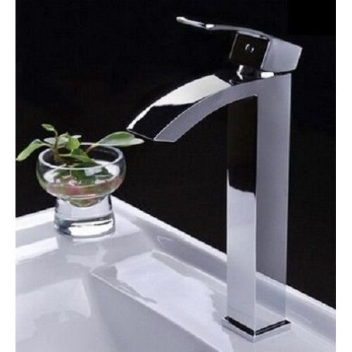 Waschtischarmatur Enzo High, Wasserfall-Design, Aufsatzmontage, Chrom-Finish