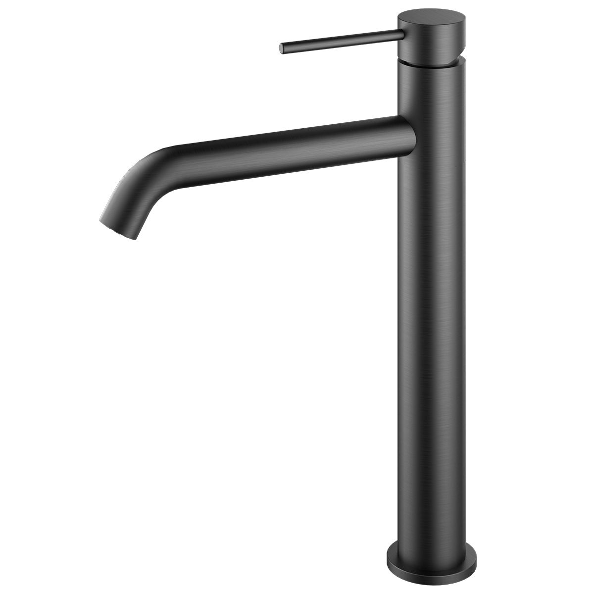 Waschbeckenarmatur, Gun Grey, mit Perlator, Edelstahl, Aufsatzmontage, Fino