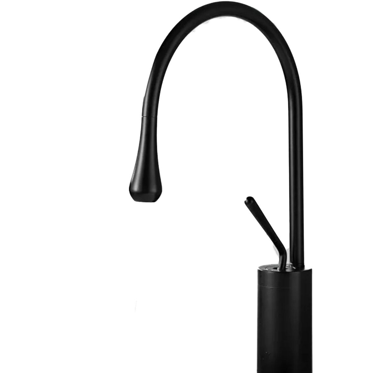 Waschbeckenarmatur Lost, Mattschwarz, Höhe 38 cm, mit Perlator, Aufsatzmontage
