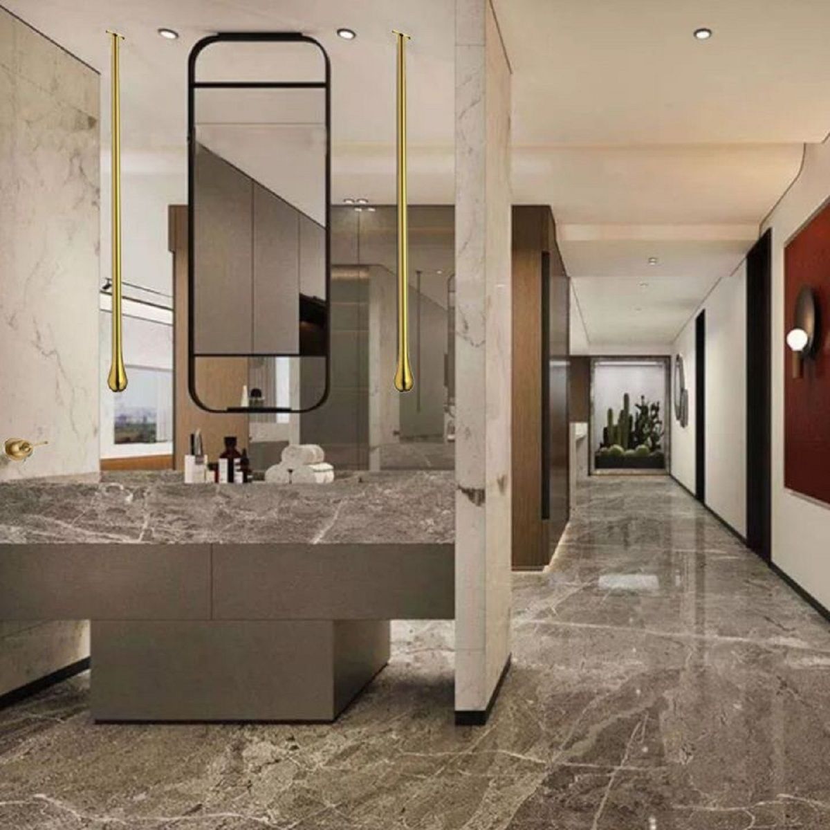 Waschbeckenarmatur Maty mit Deckenmontage, Mattgold, Royalty Line by Ego