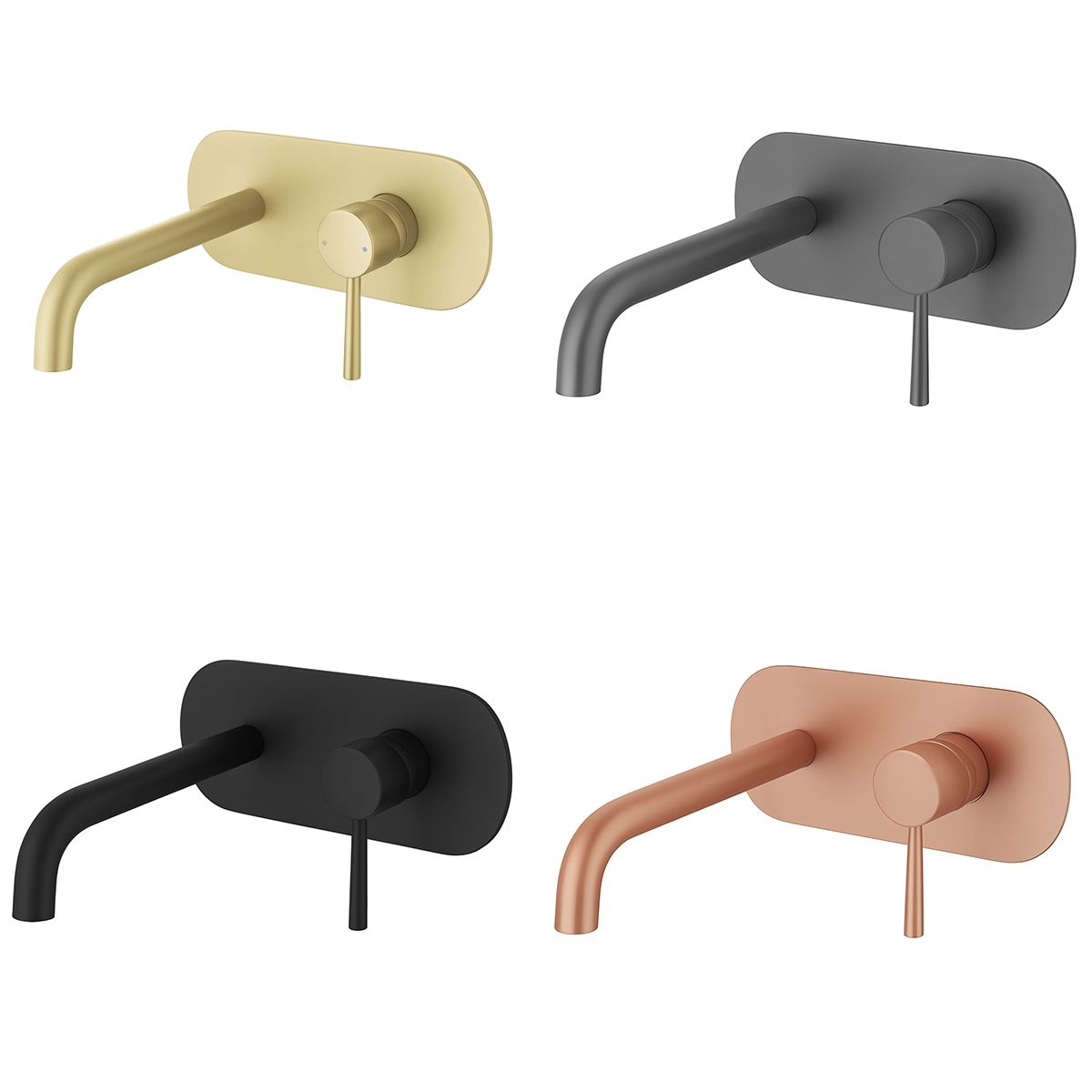 Waschbeckenarmatur, Einbaumontage, Gun Grey, Einhebel, Messing, Gala