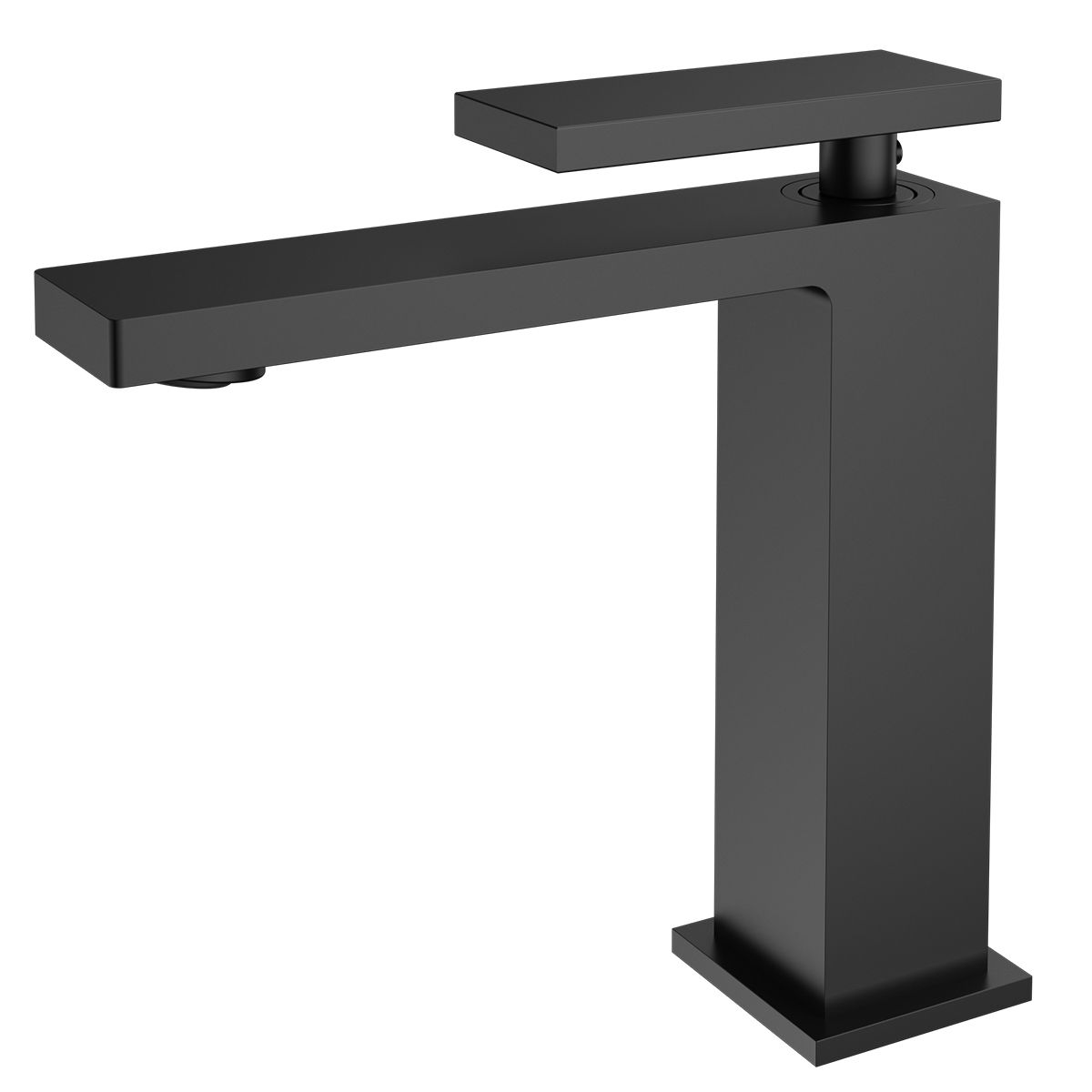 Waschbeckenarmatur, Mattschwarz, mit Perlator, Edelstahl, Waschbeckenmontage, Armonia