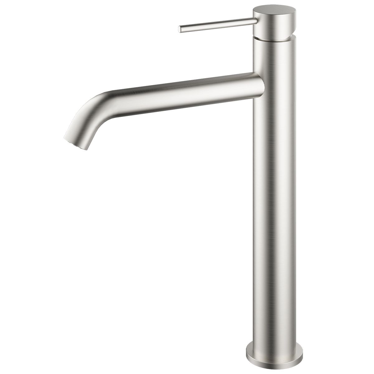 Waschbeckenarmatur, Nickel Matt, mit Perlator, Edelstahl, Aufsatzmontage, Fino